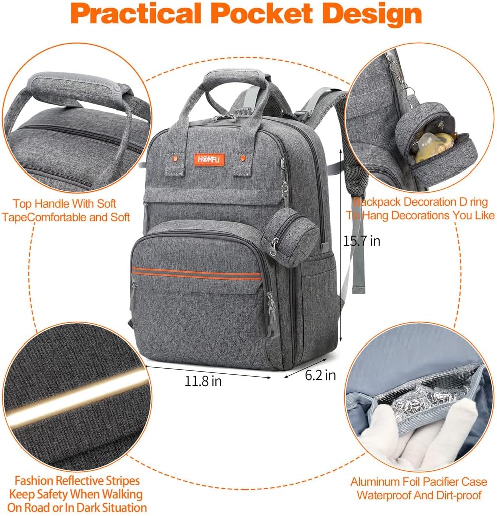 Diaper Bag Backpack Mommy Hospital Baby Bags For Boys Girl Travel Backpacks Mom Grey Dad Diapesr Bag Tote Babies Waterproof Fashion Maternity Bags