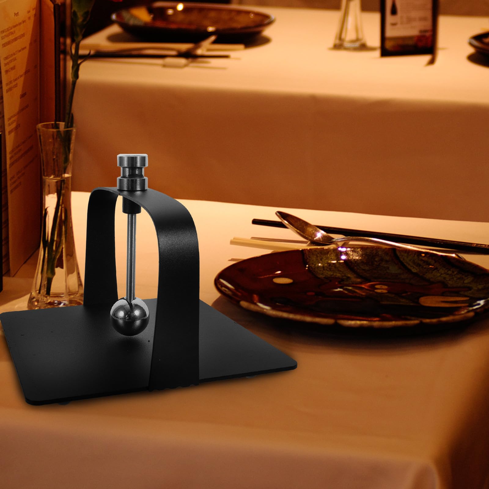 Servilletero Negro de Acero Inoxidable Creativo, Soporte