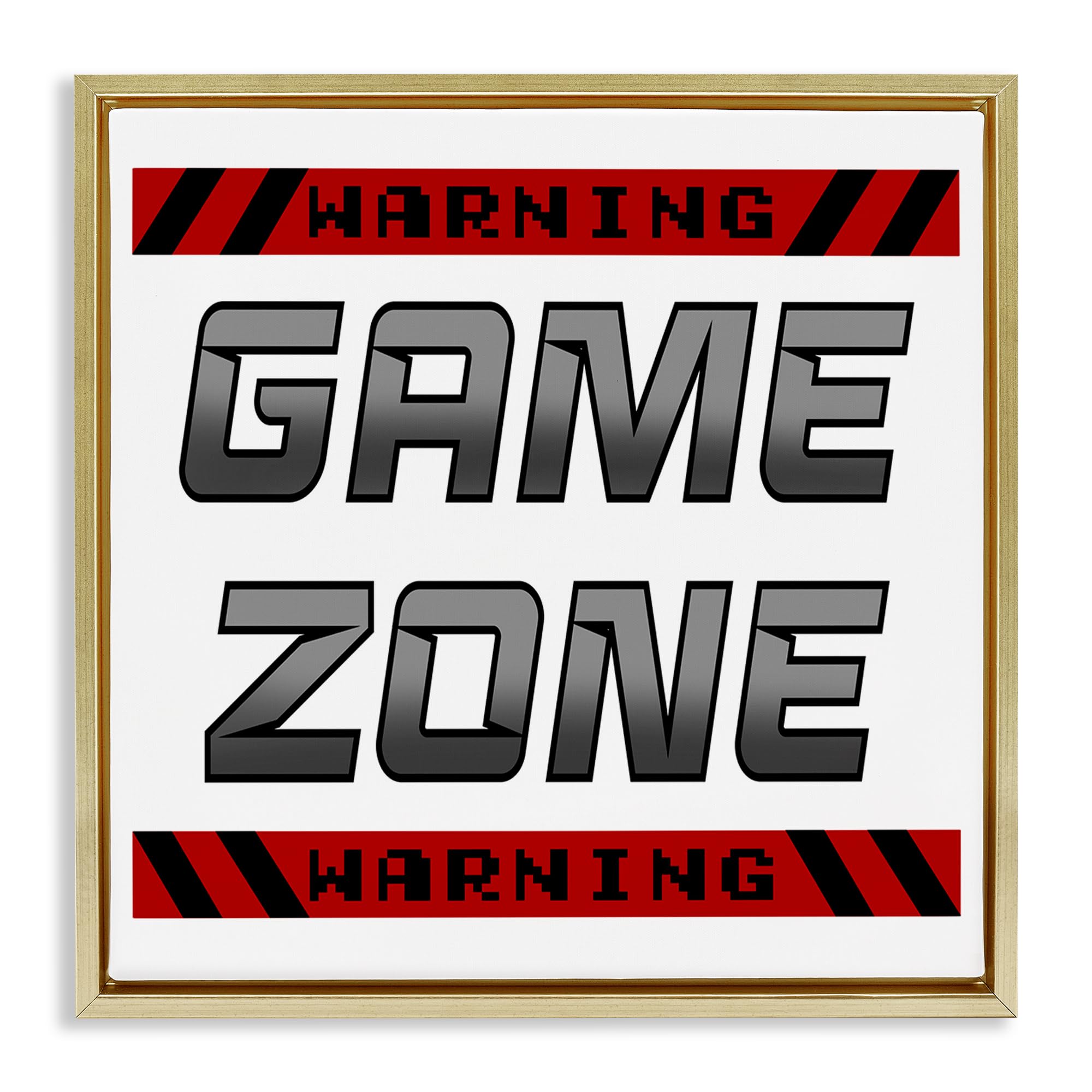 'Game Zone Warning'| Floating Frame Canvas Art