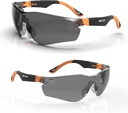 DEX FIT Gafas de Seguridad SG210, Z87 Protección Ocular, Anti-Empañamiento y Resistente a Rayones, Ajustables para Mujeres y Hombres, Protección UV
