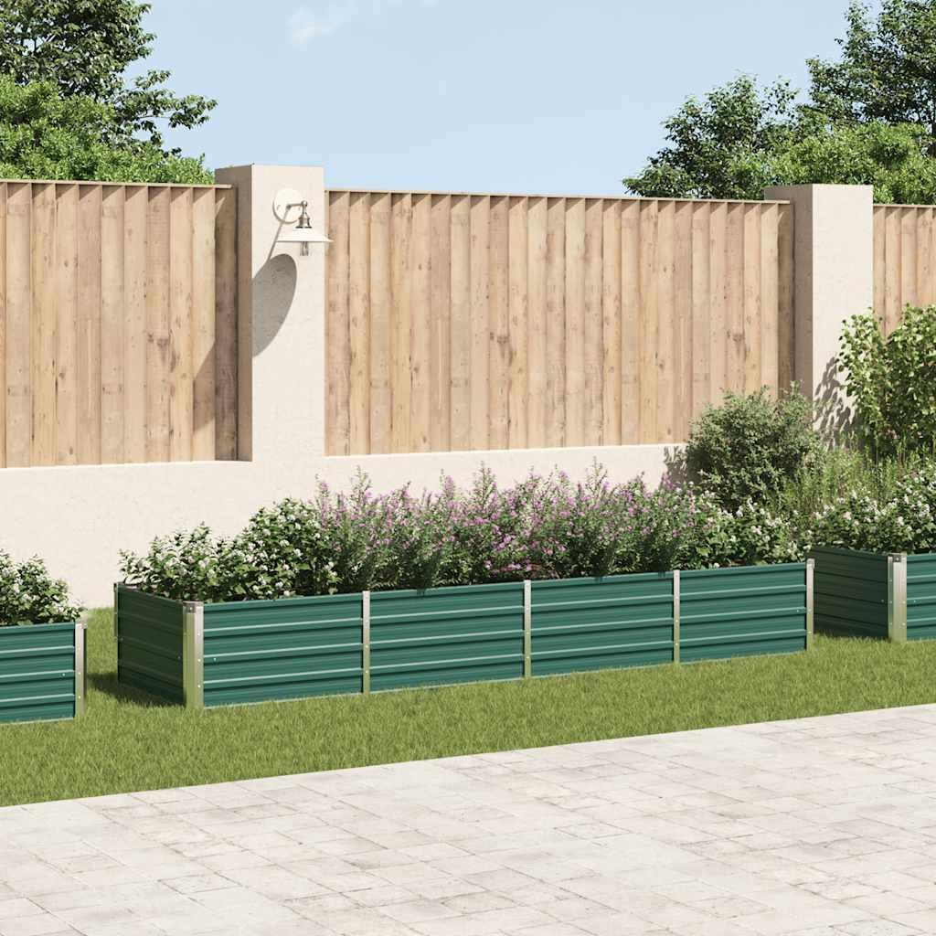 Garden Raised Bed Galvanized Steel 126"x31.5"x17.7" Green Lawn Planters