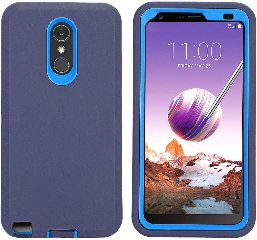 Annymall Case for LG Stylo 3 Plus Case, Heavy Duty Shockproof Full-Body Protective Hybrid Case with Built-in Screen Protector for LG Stylo 3 / LG Stylo 3 Plus (Navy)