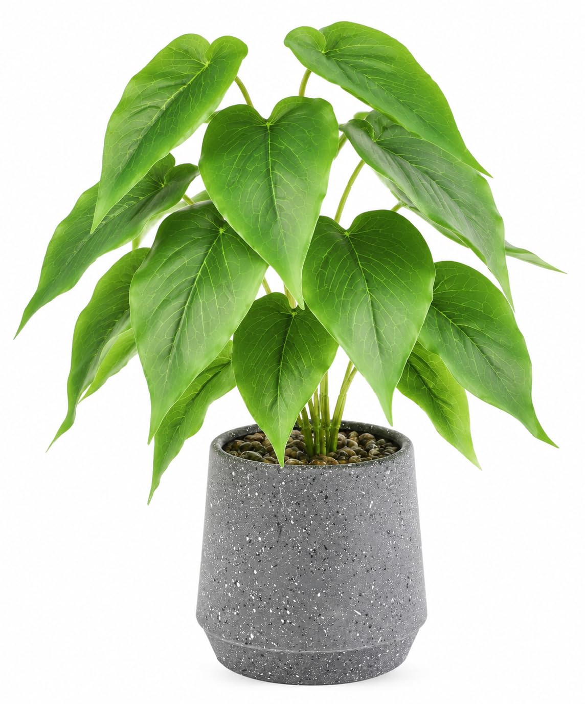 DETENE Fake Pothos Plant, Small Faux Potted Green Houseplant Tabletop Decor