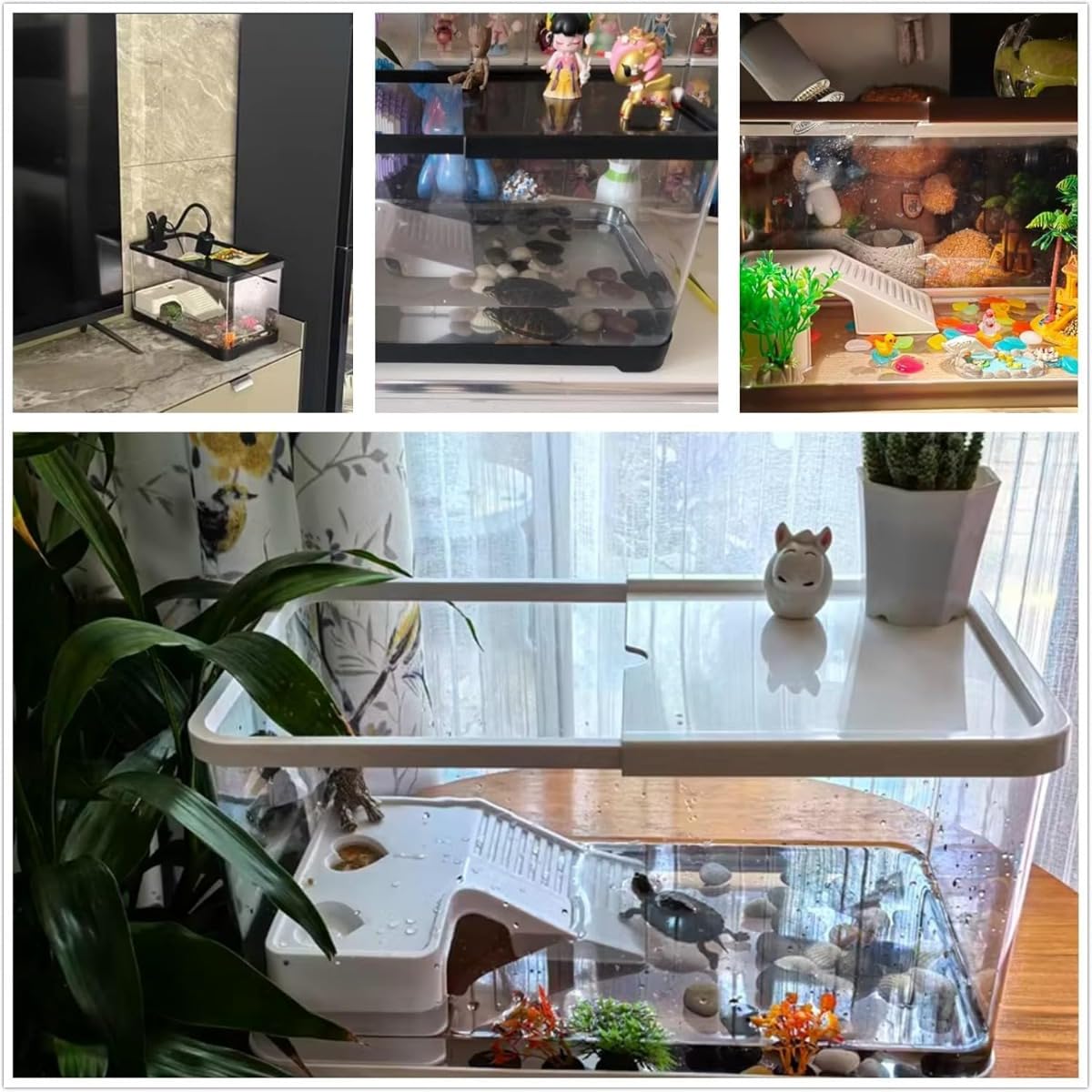 Amazon | Quirix 亀の水槽 亀 飼育ケース 大きい 初心者セット 13点