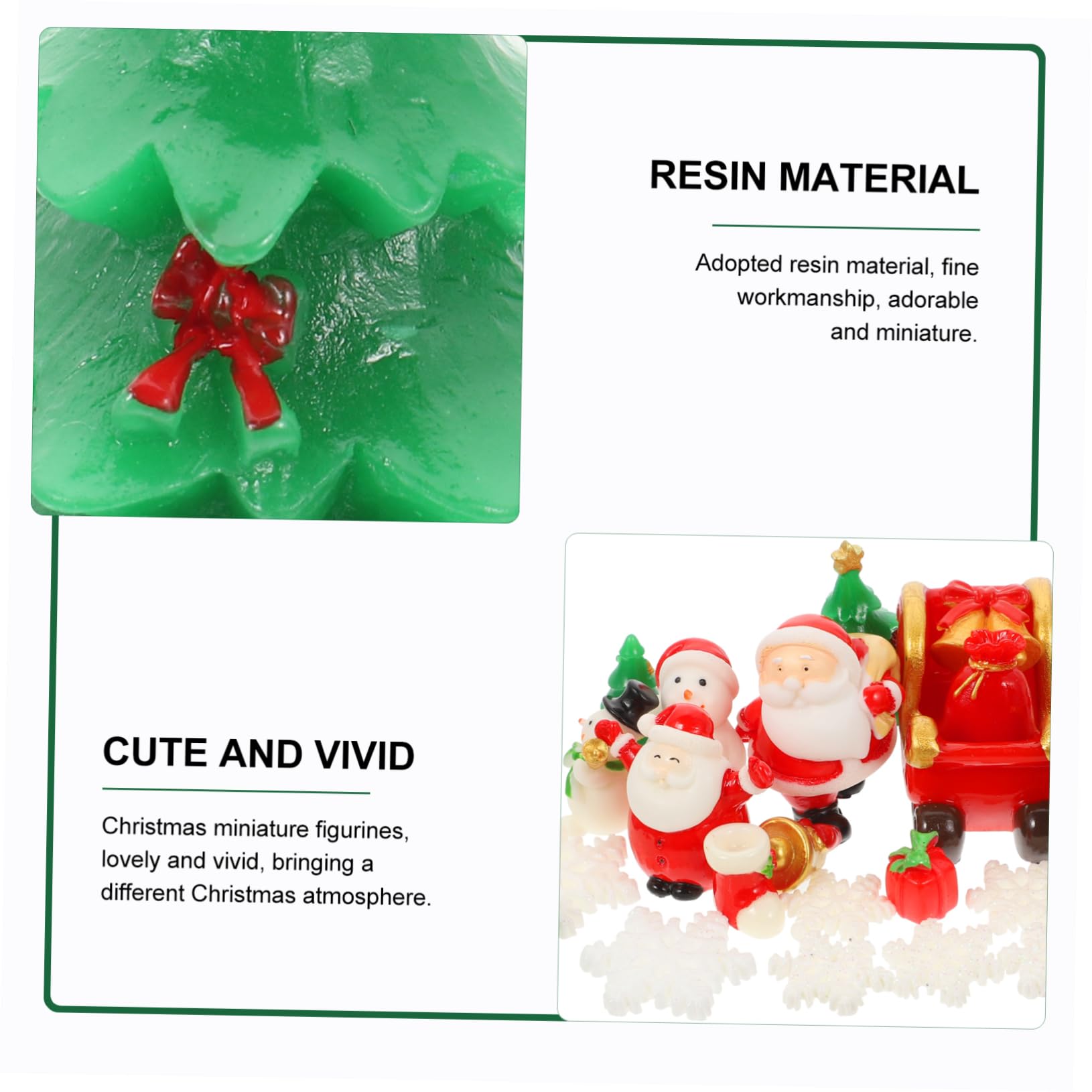 EXCEART 27pezzi Mini Ornamenti Natalizi in Resina Pinzetta Ornamenti di Cartone Animato Micro Paesaggi Natalizi Decorazioni per Casa e Giardino