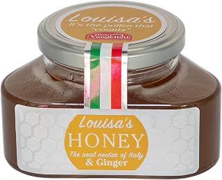 Louisa's Acacia Ginger Honey | Multi-Award-Winning Italian Raw & Pure Honey | Natural Root Ginger Infusion | GMO, Gluten & Allergen Free | Immune Boosting | 350g