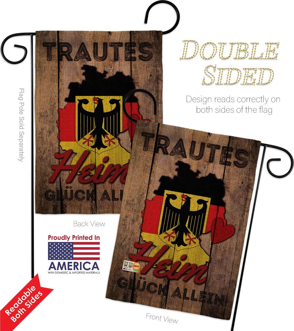 Nationality Country Germany Trautes Heim, Glück allein Garden Flags Pack Regional Nation International World Particular Area USA Applique Small Gift Yard House Banner Double-Sided US Made 13 X 18.5