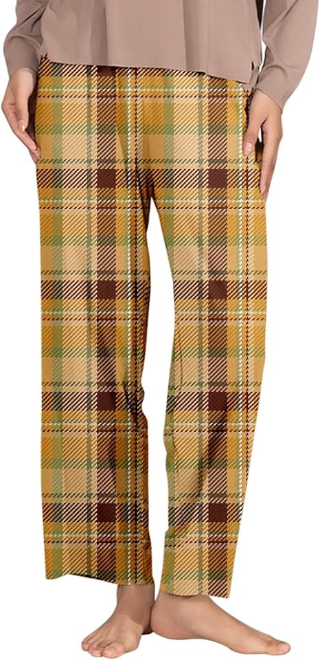 Damen Schlafanzughose Lang - Kariert, Weich, Mit Kordelzug Für Freizeit