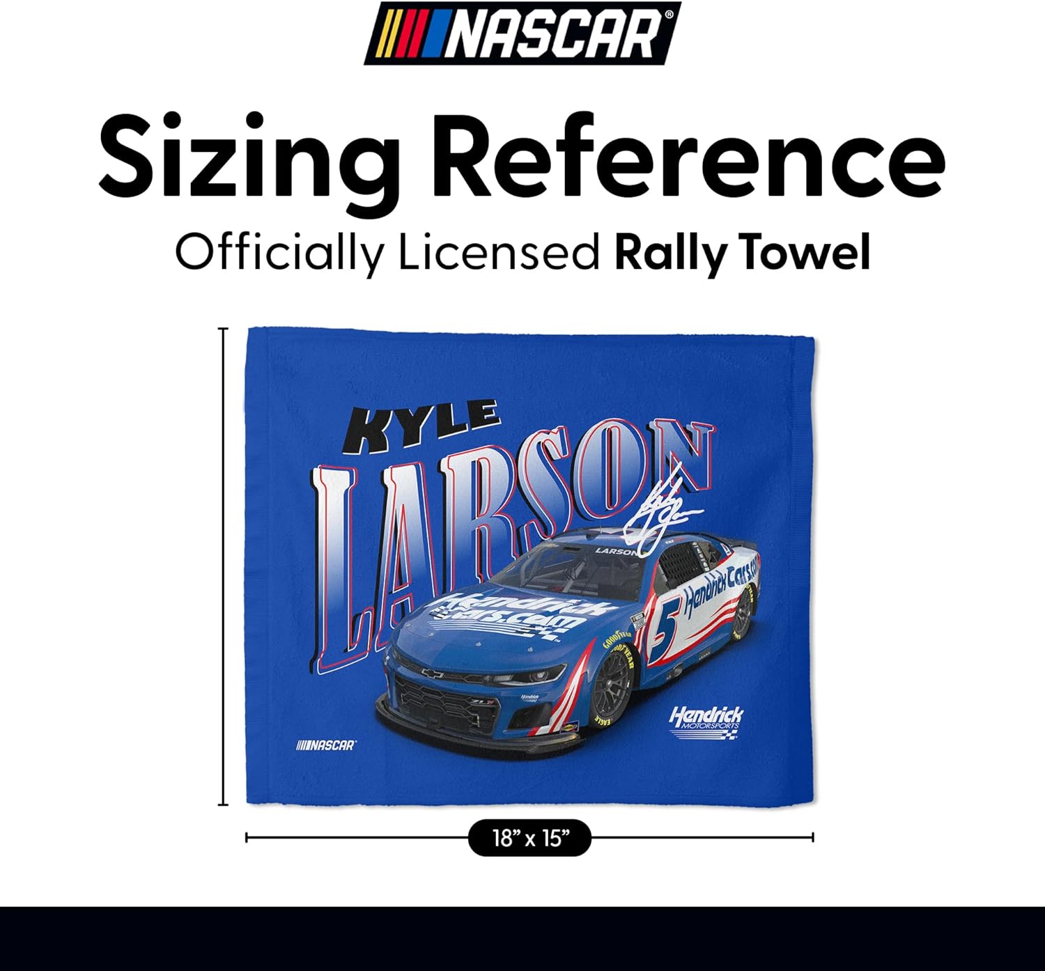 Northwest NASCAR Rally Towel, Lightweight Fan Gear, Wave Ready Stadium Sideline Accessory, 15 x 18 Inch