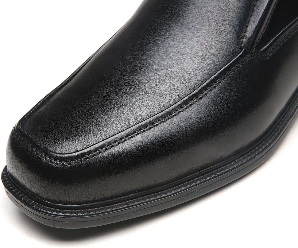 La Milano Wide Width Mens Geniune Leather Moc Toe Slip On Dress Shoe 9.5EEE, Black - Image 6