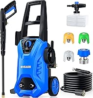 EVEAGE 4200 PSI Electric Pressure Washer, 2.8 GPM Power Washer with 1000ML Foam Cannon & 3 Nozzles for Car, Driveway, Patio Cleaning
