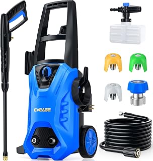 EVEAGE 4200 PSI Electric Pressure Washer, 2.8 GPM Power Washer with 1000ML Foam Cannon & 3 Nozzles for Car, Driveway, Patio Cleaning