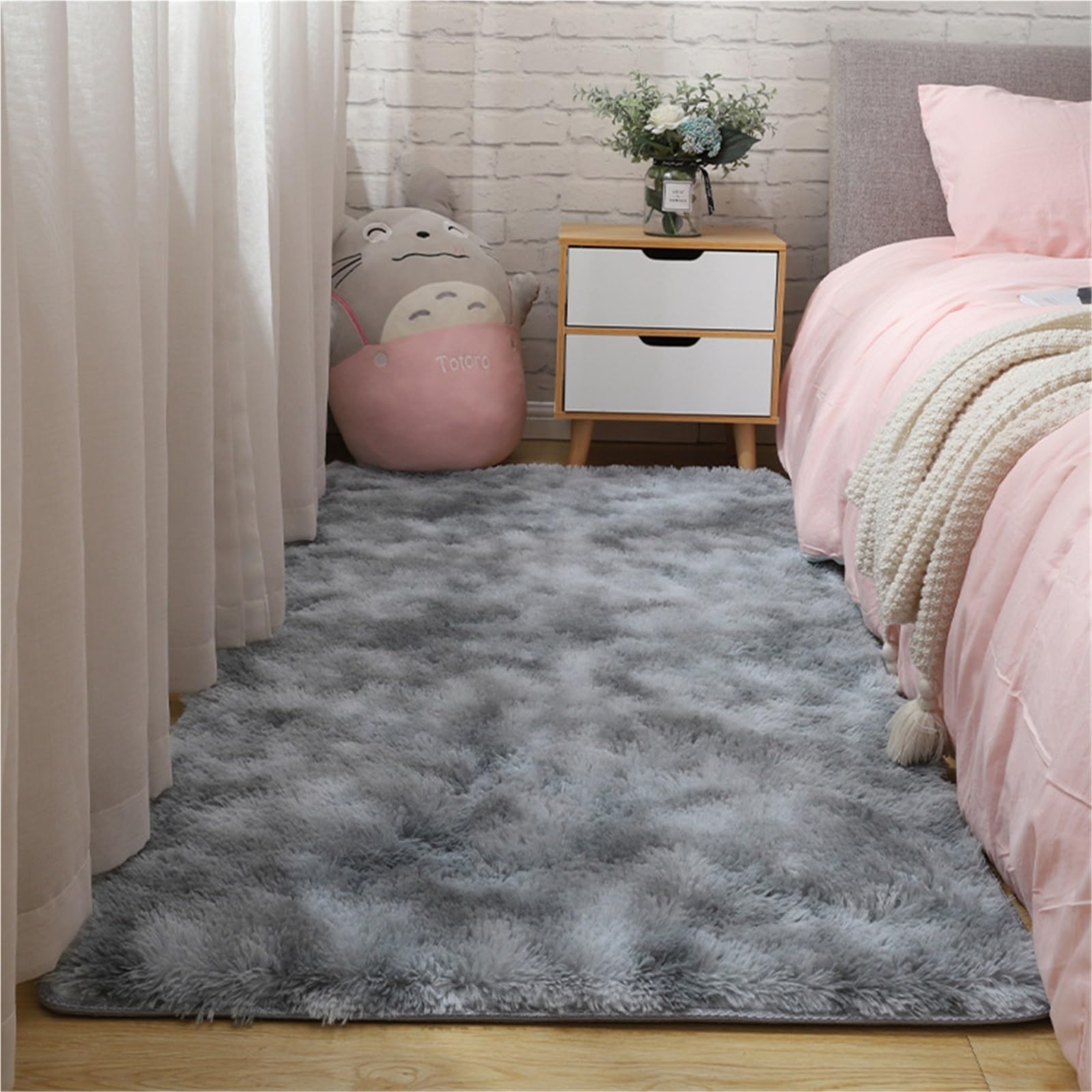 GOUSANG Alfombras Salon Grandes 240 x 300 cm Alfombra Tejida Alfombra para Sofá Rectangular Acogedor Moquetas para Salón, Suave Mullida Duradera Resistente, Gris Claro