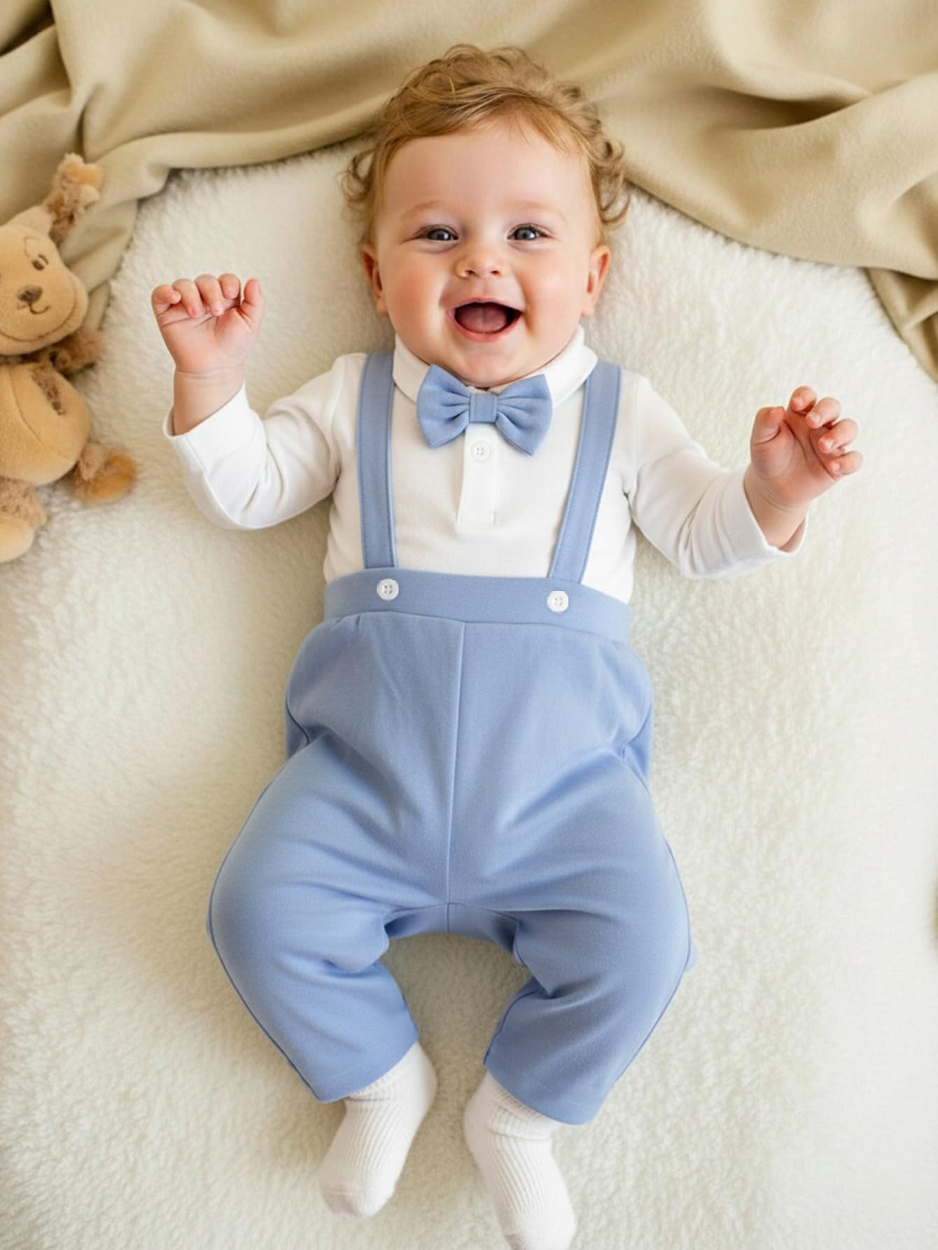 Traje de bautizo para bebé niño pequeño caballero