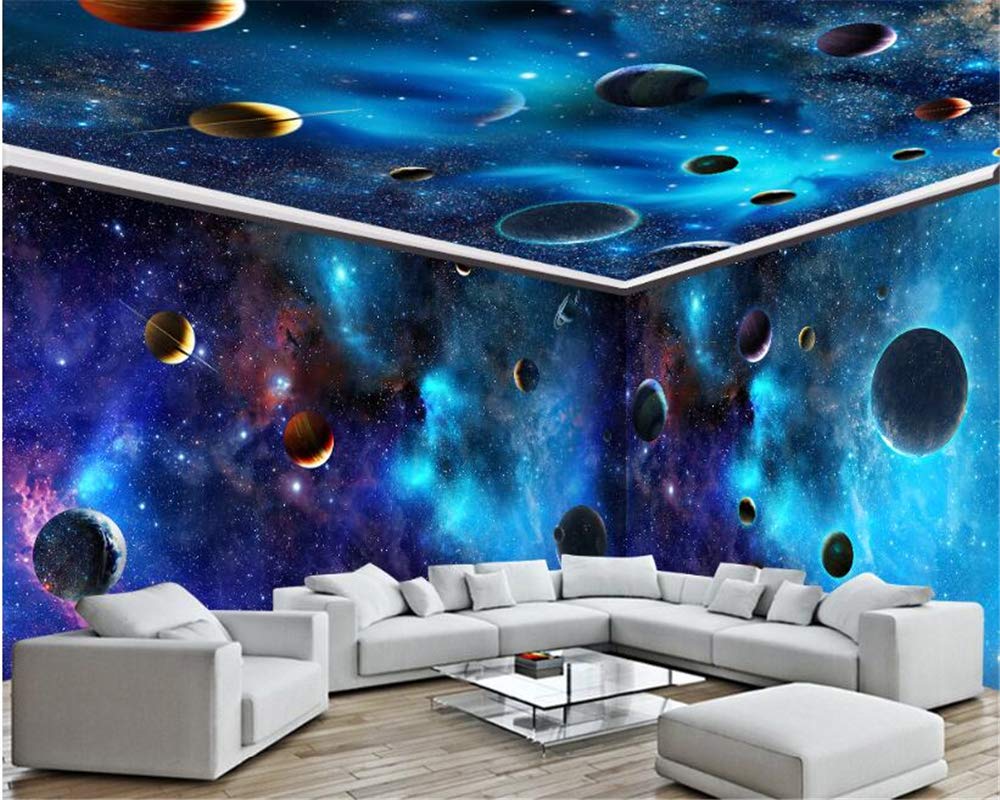 TIANXINBZ Custom made aesthetical personality stereoscopic wallpaper star Galaxy interior decoration painting background tapety,420cm(W) x260cm(H)