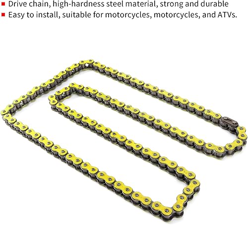 Miniatura 5 de Cadena 420, cadena de eslabones de acero estándar para motocicleta ATV de 90 CC, 110 CC, 125 CC, 420-106L, repuesto para 420-100L 420-102L 420-104L