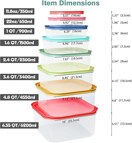 Miniatura 2 de shopwithgreen Cuencos de almacenamiento de plástico con tapas, cuencos de cocina de acceso rápido, almacenamiento de alimentos, diseño hermético