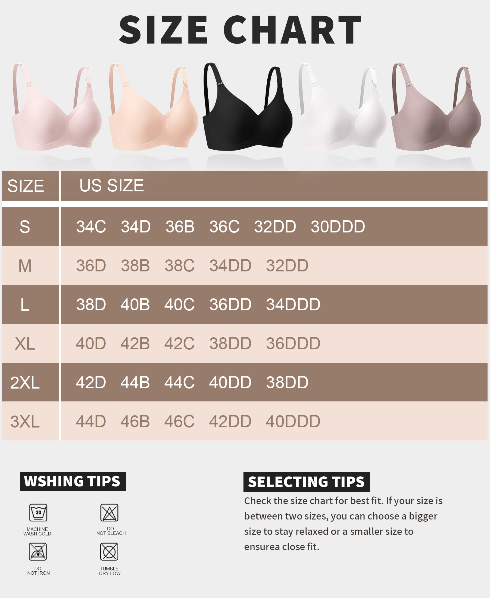 SINFLA V Neck Wireless Bras for Women No Underwire Seamless Bra Full Coverage No Wire Tshirt Bras