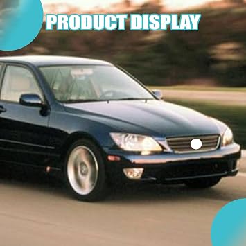 Front Grille Carbon Filber with Black Emblem Compatible with Lexus IS200 IS300 2001 2002 2003 2004 2005 Bumper Upper Grill Plastic