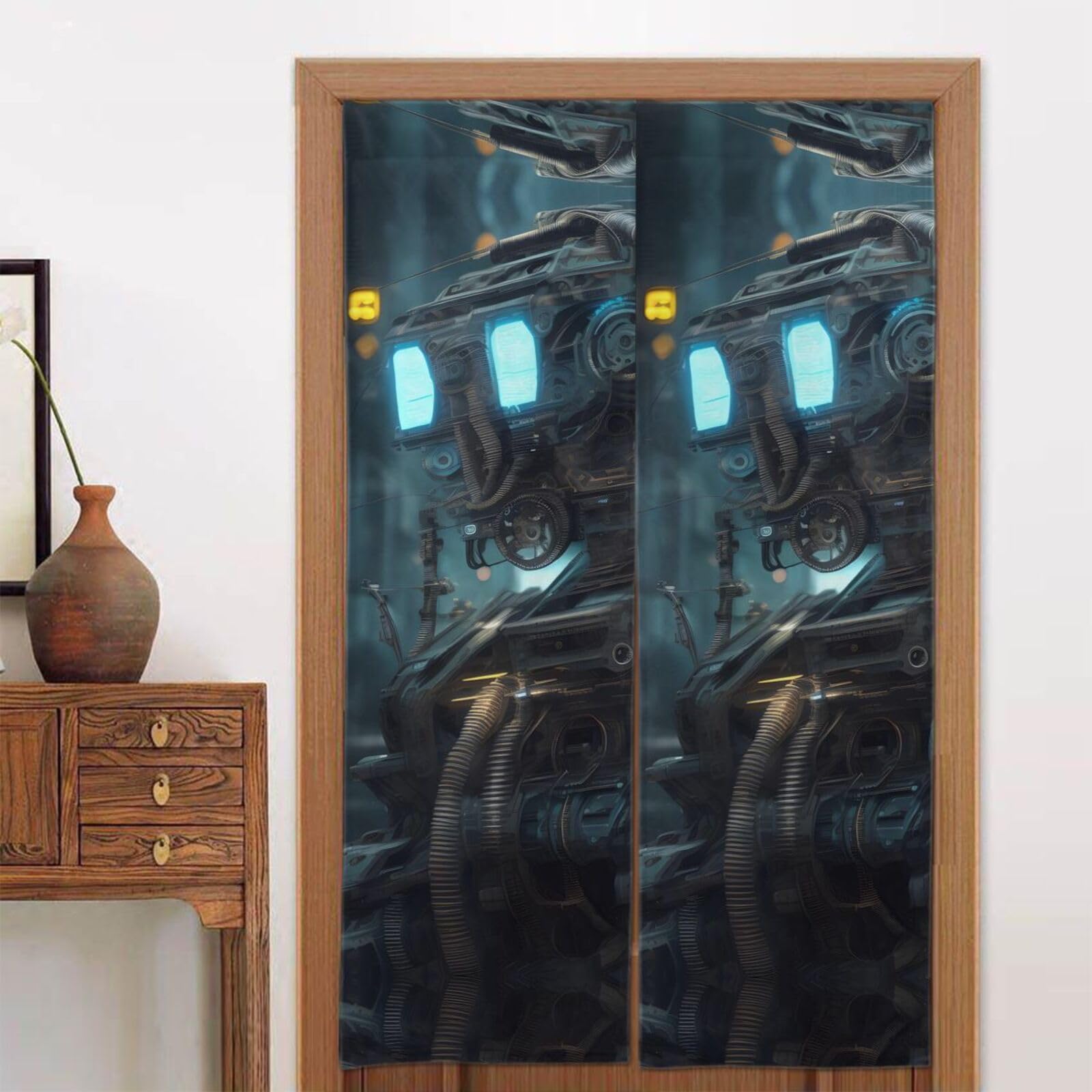 chenfandi Future Robot Door curtain, blackout, suitable for bedrooms, bathrooms, windows, etc., 86 x 143 cm.