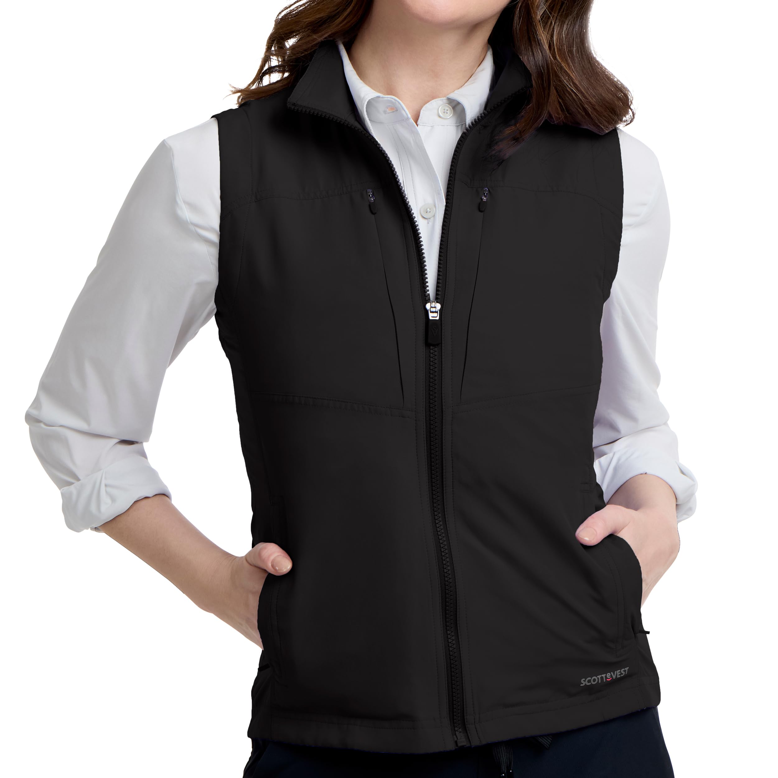 SCOTTeVEST LightEST Vest for Women - 16 Hidden Pockets - Lightweight Water Repellent for Travel More