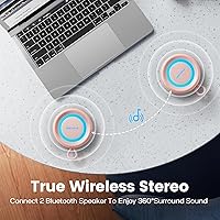 Vista 6 de Bluetooth Speaker Wireless,IP67 Waterproof & Dustproof Portable Speaker with Lights,15W Loud Stereo Sound, 2500mAh Battery All Day Playtime, TWS