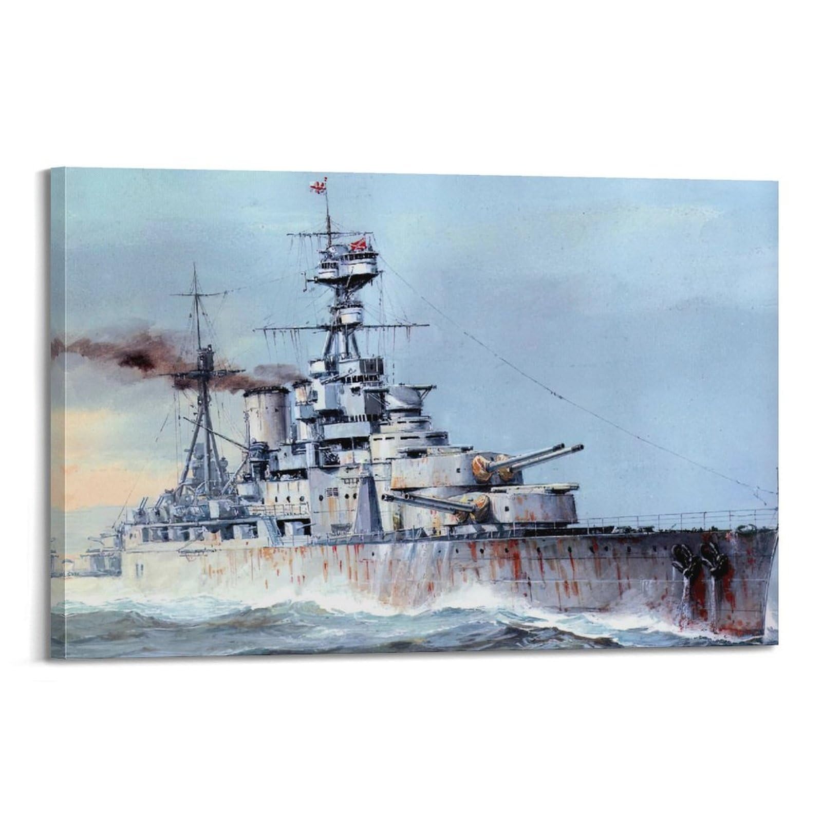 GTTHOK WWII Vintage Battleship Poster 1940 HMS Hood Decorative Painting Canvas Art Picture 12x18inch(30x45cm)
