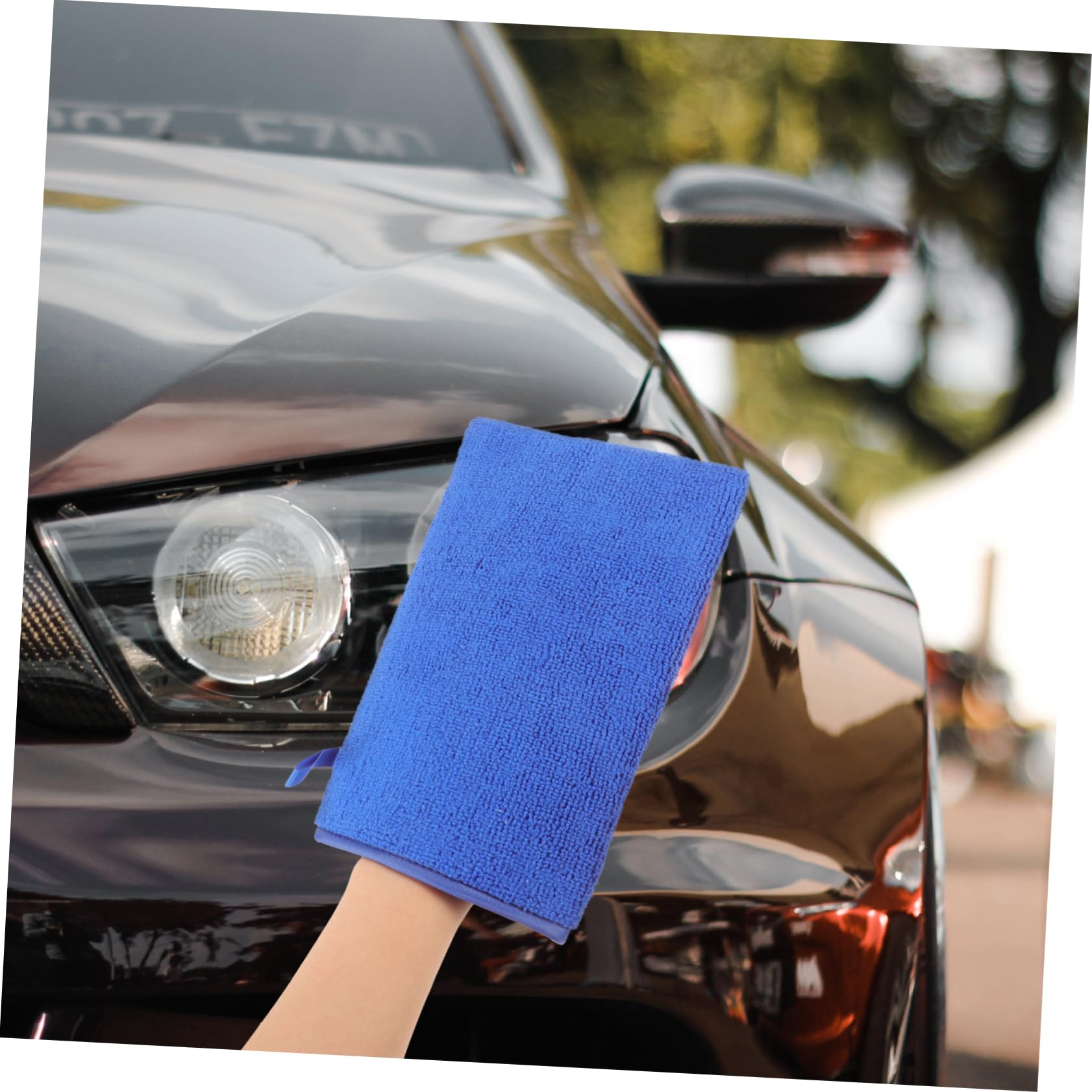 ULTECHNOVO 3piezas Guante Vado De Arcilla para Automóviles Manopla De Limpieza Reutilizable Toalla De Microfibra para Detailing y Pulido Elimina Contaminantes Pintura Azul