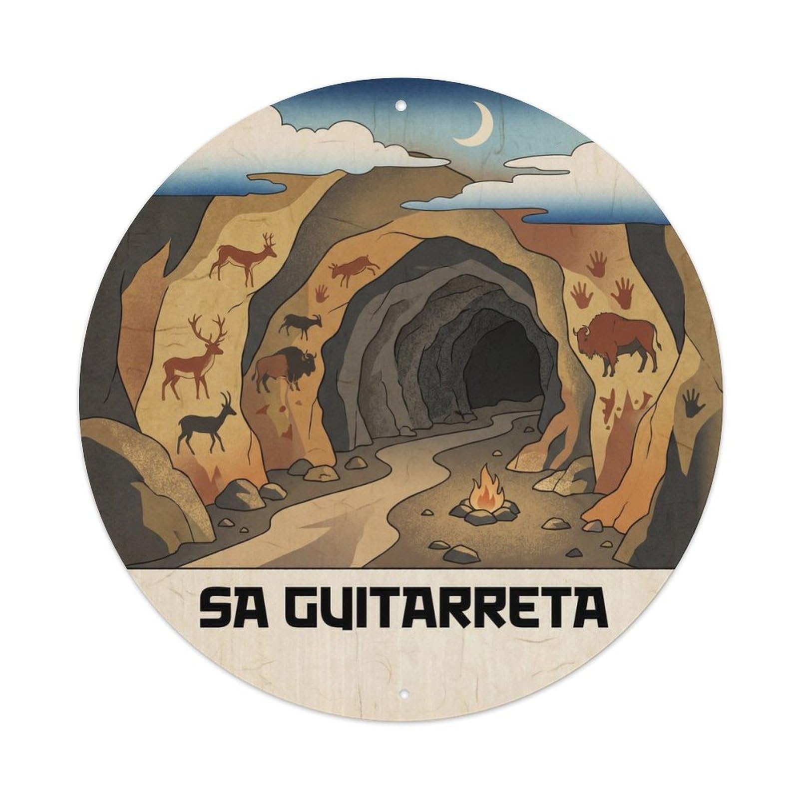 Sa Guitarreta Cave Mallorca Balearic Archaeology Travel Metal Tin Sign