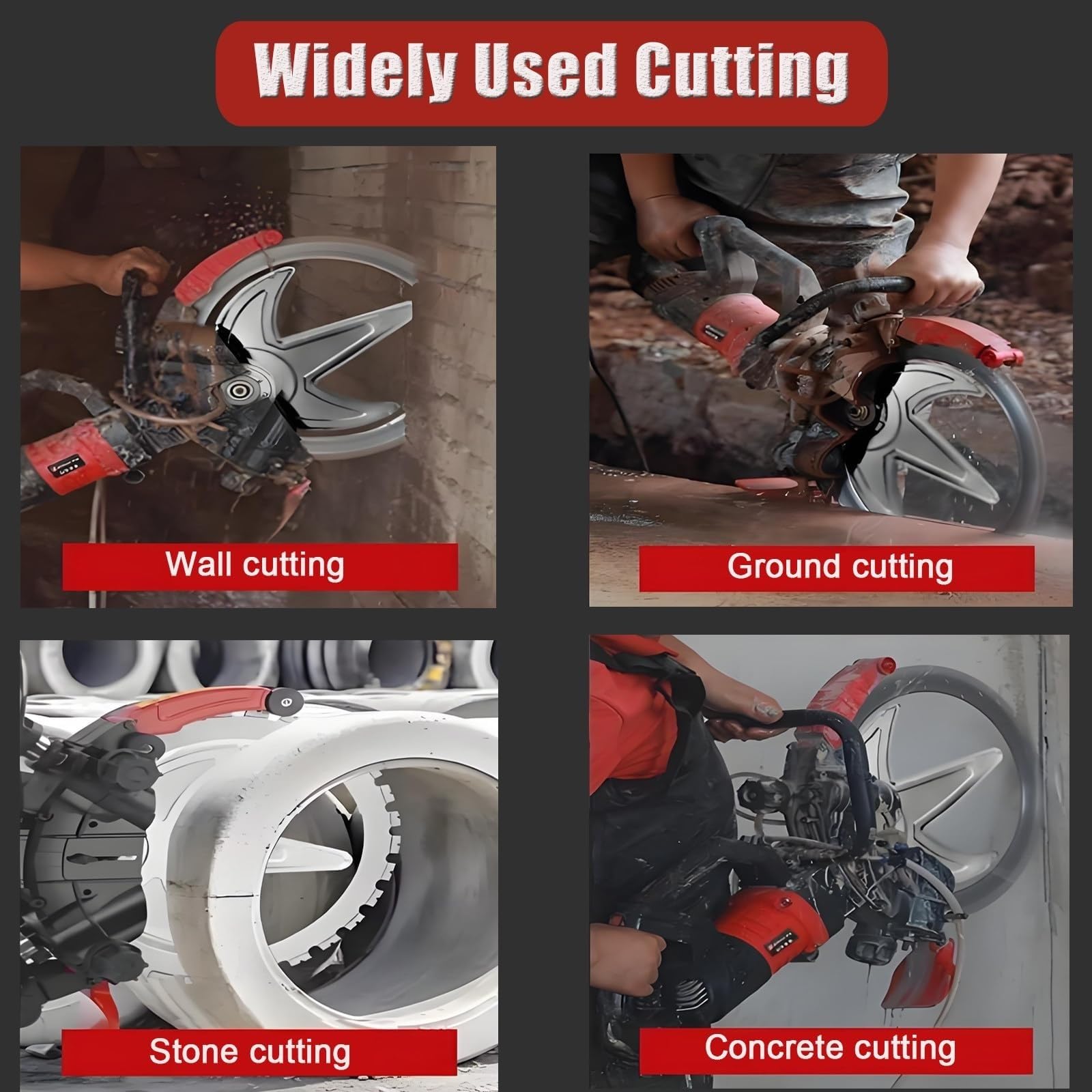 3000 obr./min, elektryczna piła pierścieniowa do betonu, 16-calowa profesjonalna maszyna do cięcia betonu, piła pierścieniowa do bruzdowania ścian z pompą wodną