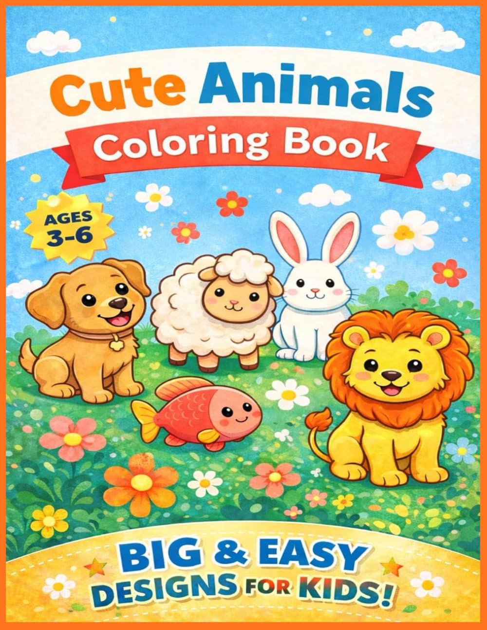 Cute Animals Coloring Book: Cute Animals Coloring Book Ages 3–6