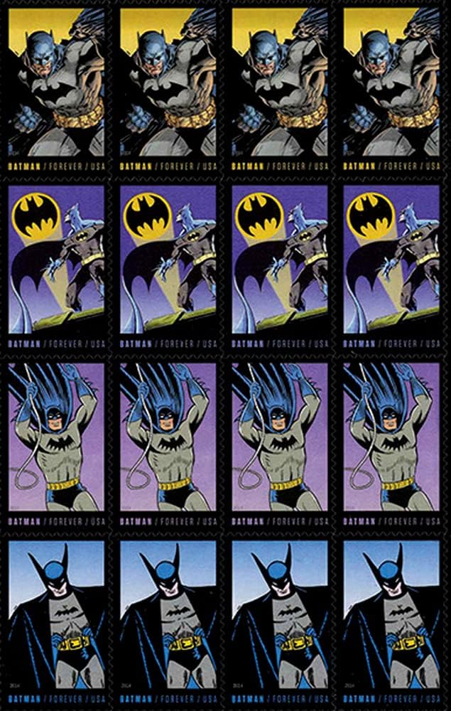 American Coin Treasures Batman U.S. Stamp Sheet in 16x14 Wood Frame