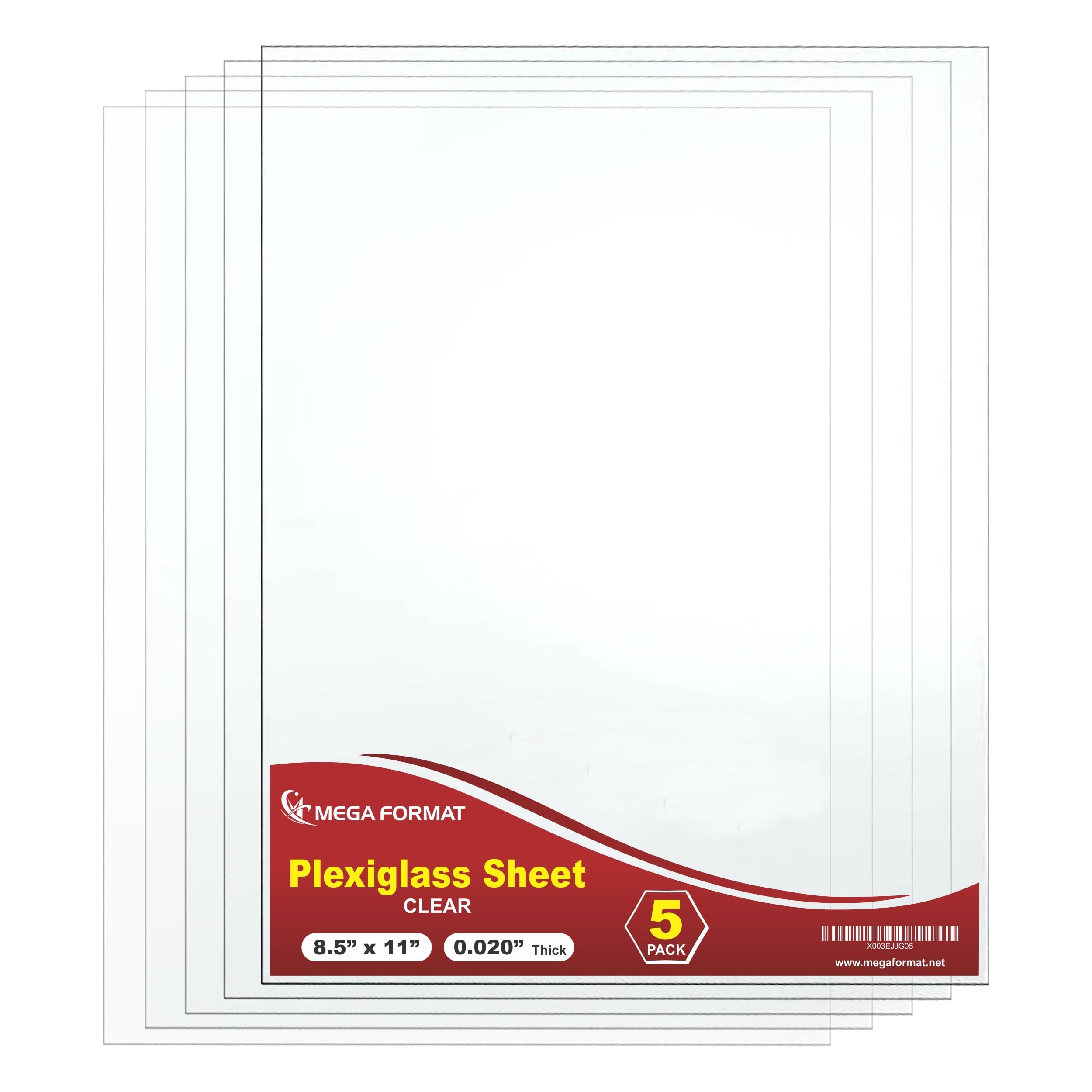 Clear Acrylic Sheets - 5 Pack for Crafts & Projects -8