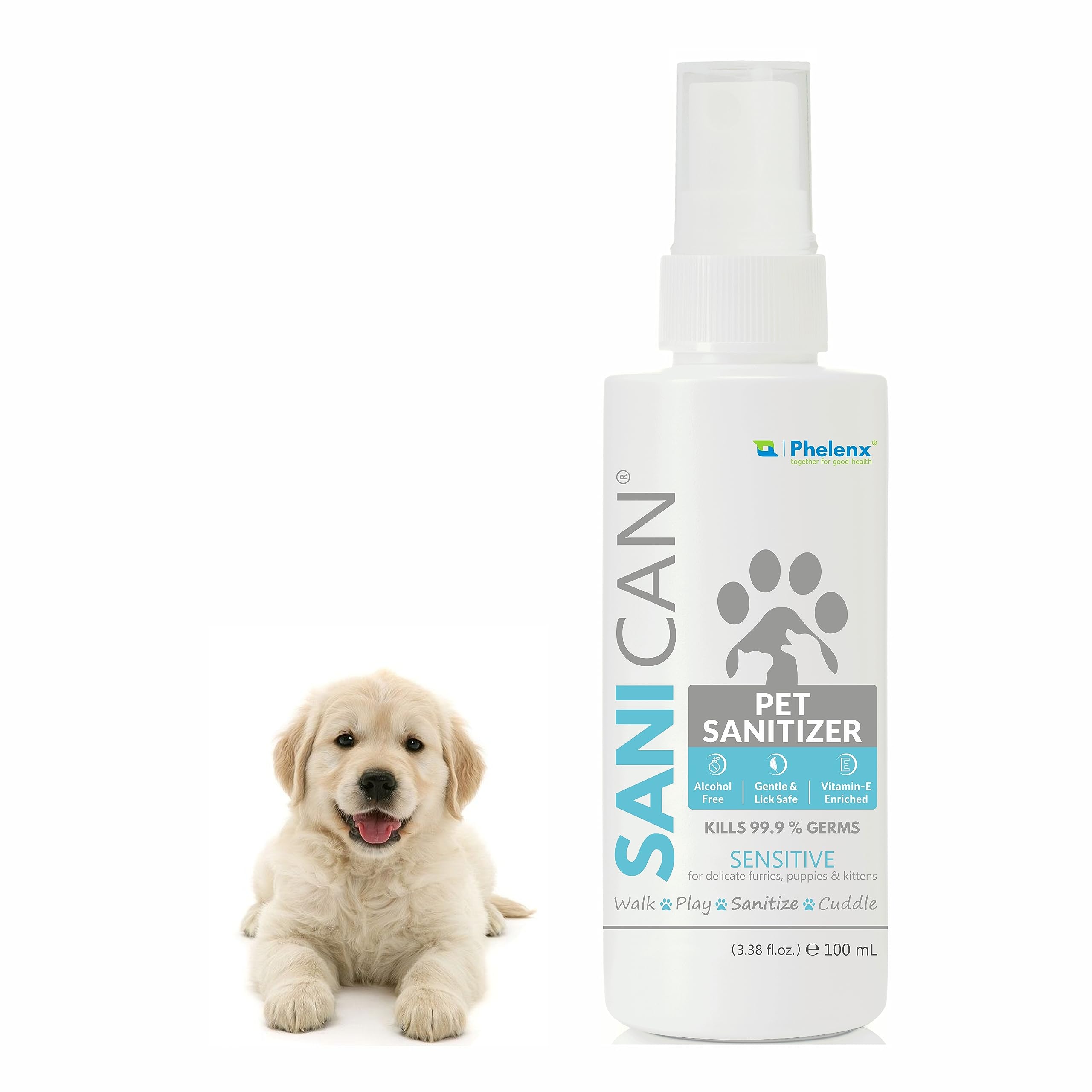 SANICAN Phelenx|Sensitive(Fragrance Free)Pet Sanitizer|100 Ml(First In India Alcohol Free Paws&Coat Sanitizer For Dogs&Cats) (B095LK36KG) Amazon Price History, Amazon Price Tracker