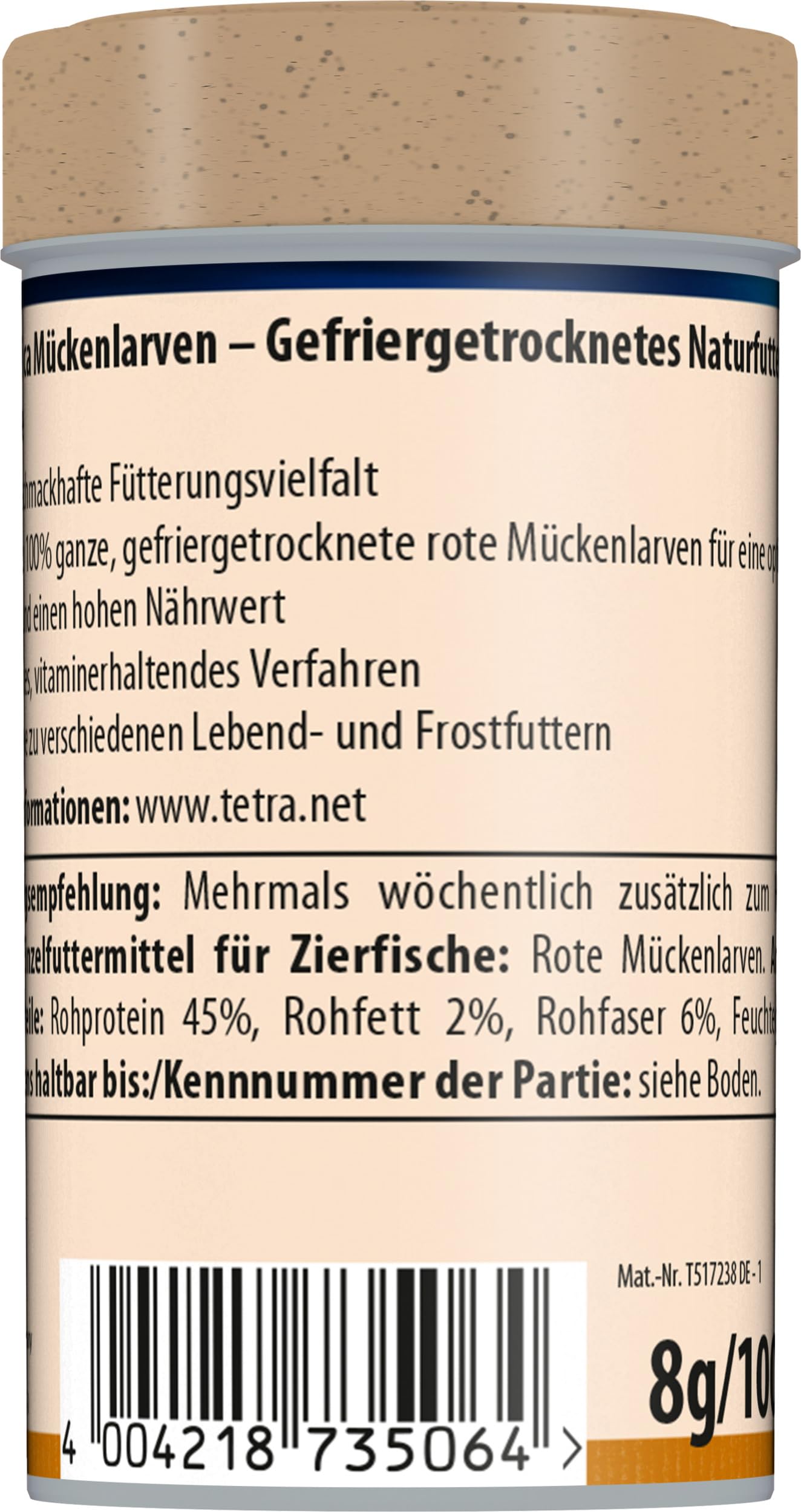 Tetra Delica - Larves de moustiques rouges lyophilisées - 100 ml