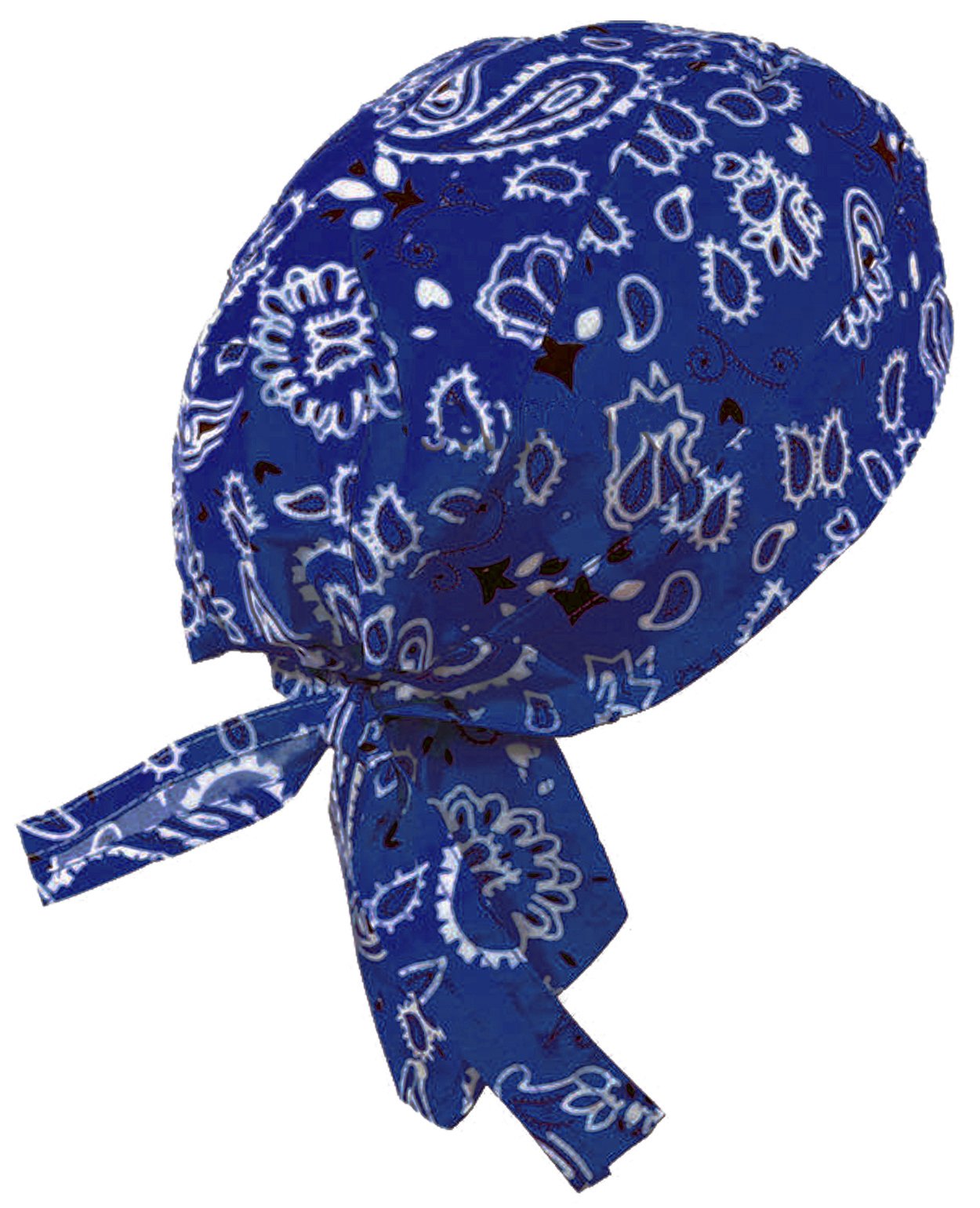 Royal Blue Paisley Biker Skull Cap Aka Doo Du Rag Cap Bandana Head Wrap Hat