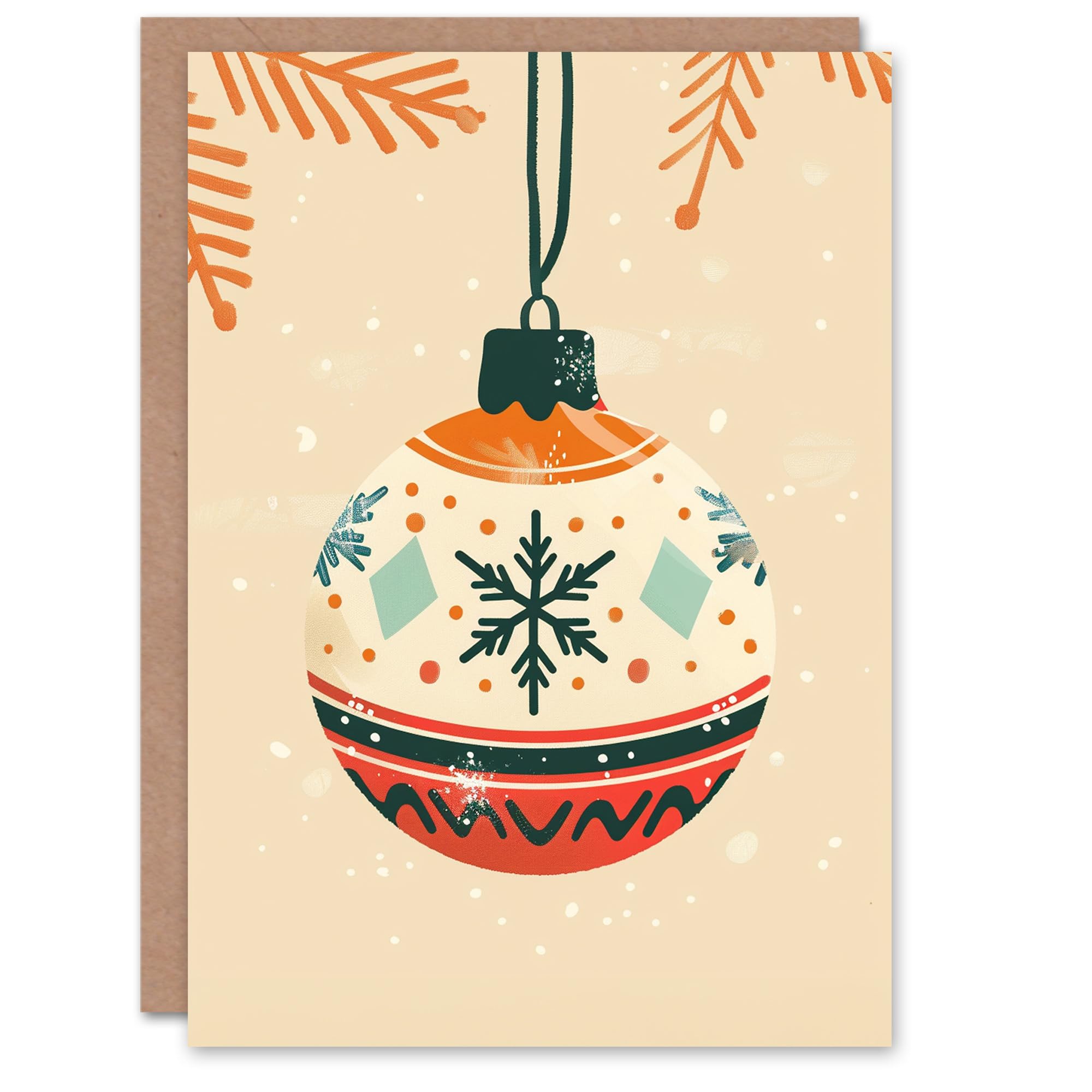 Wee Blue Coo Single Bauble Snowflake Ornament Holiday Fun Xmas Art Blank For All Christmas Card