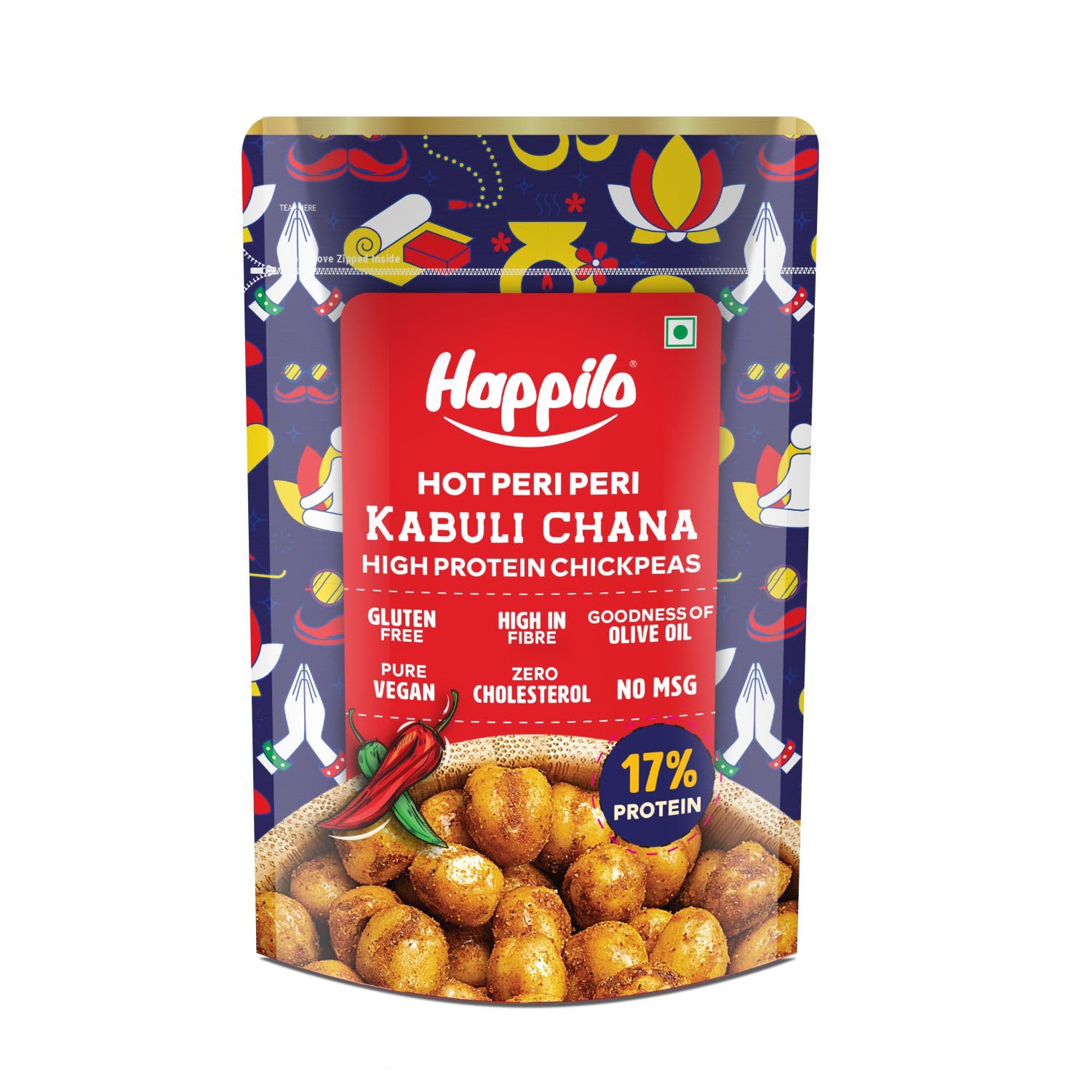 Happilo Premium Super Snack Peri Peri Chickpeas 110g, Crunchy and Delicious, Super Healthy-image-20