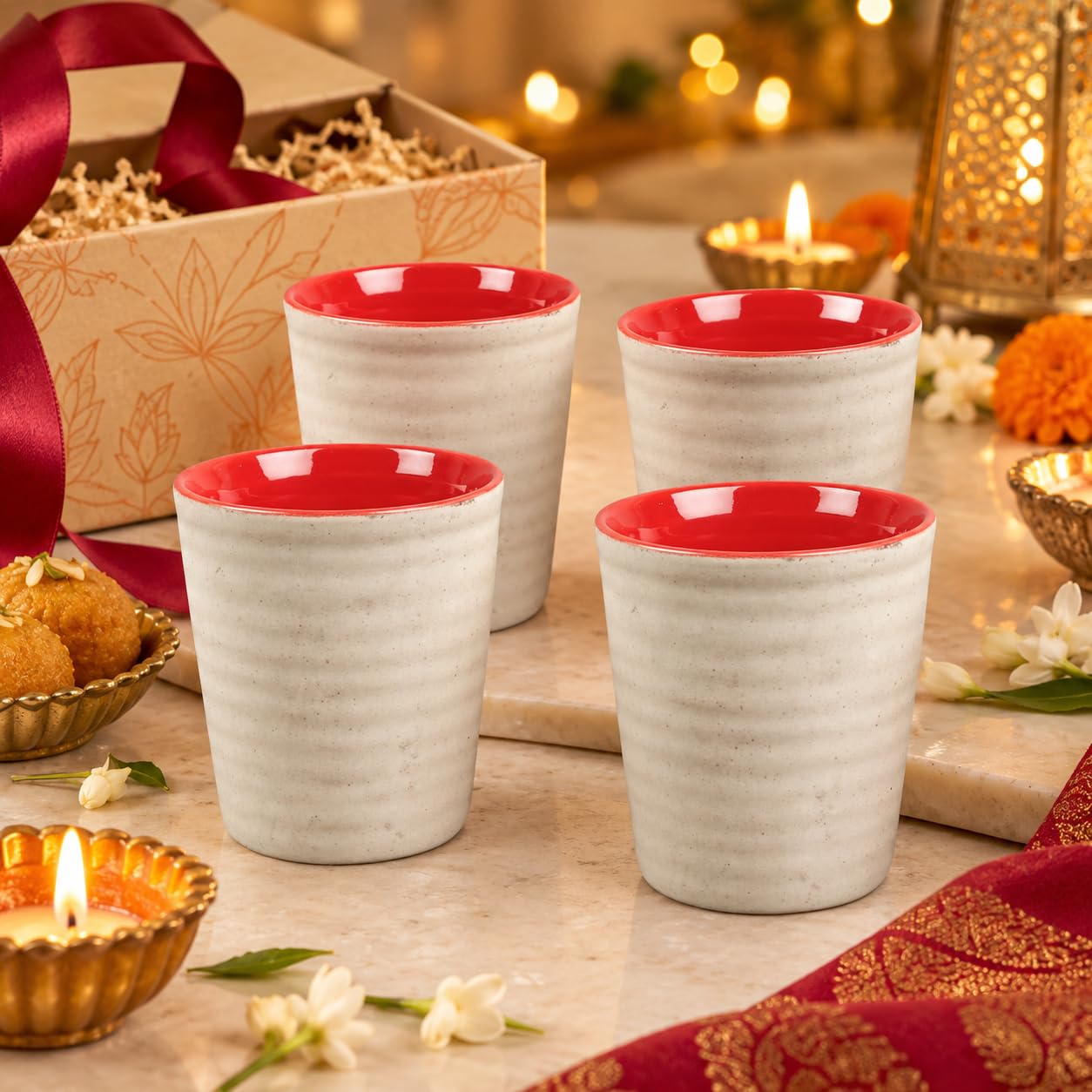 Handmade Ceramic Drinking Glasses - Set of 6 -14 Handmade Ceramic Drinking Glasses - Set of 6 -14