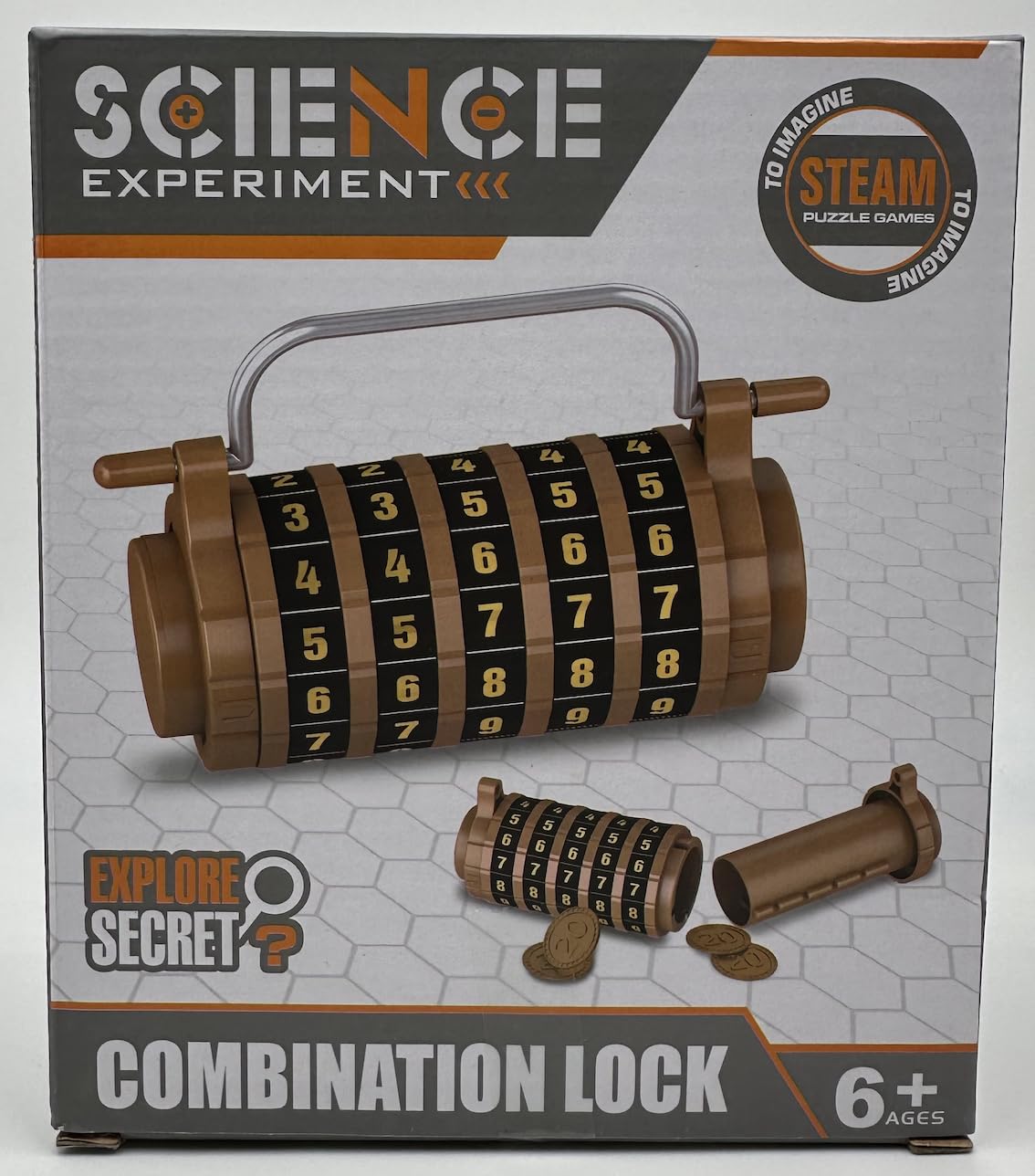 Cryptex Da Vinci Puzzle Box – Lucchetto a combinazione segreta, Puzzle Logica e Mistero, Puzzle Stem Educativo con Monete, Gioco di Ingegneria per Bambini e Adulti