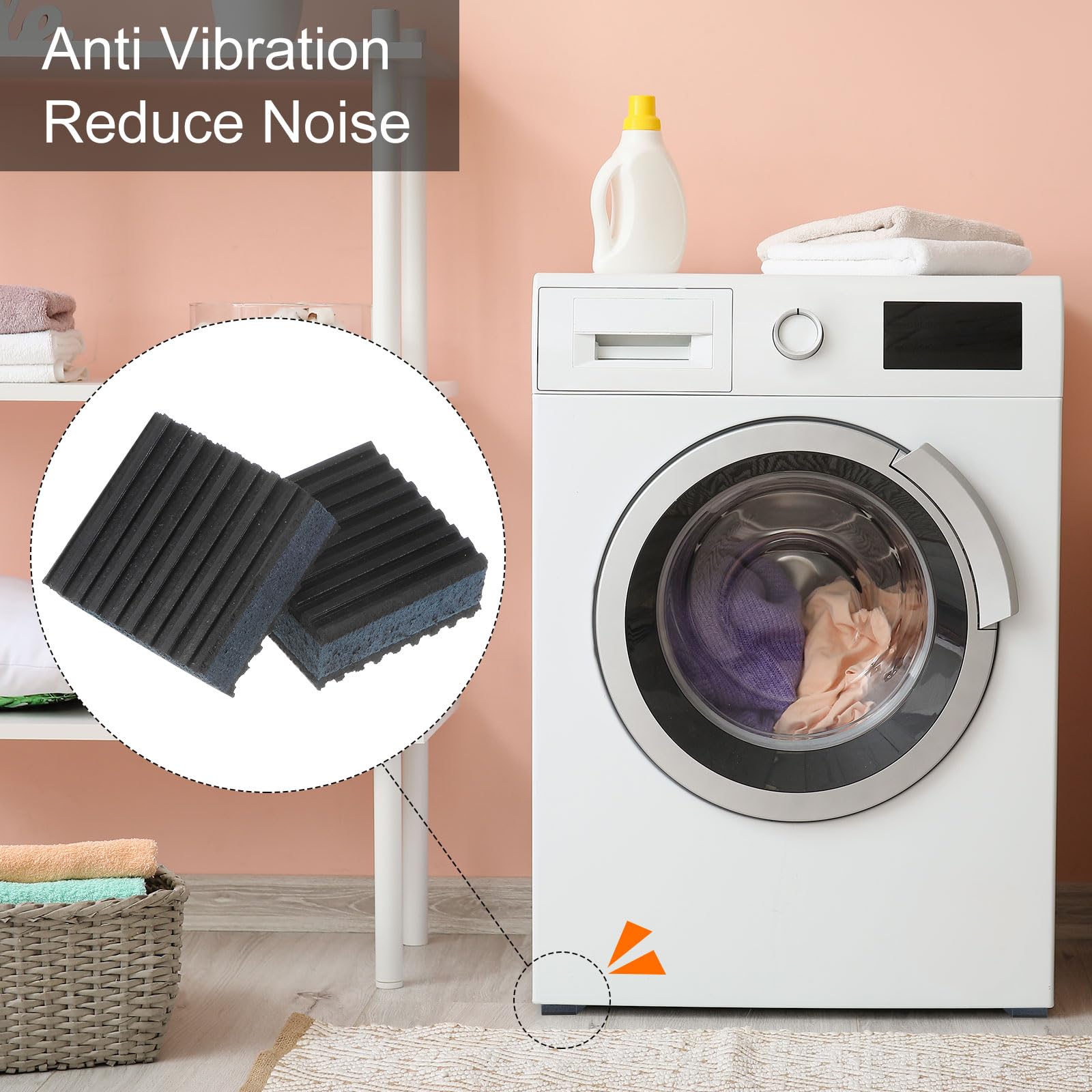 Almohadillas antivibración de Goma, Almohadilla Aislante de Vibraciones y amortiguación de Ruido con Centro de EVA for compresor de Aire.(8pcs 3 x 3 in)
