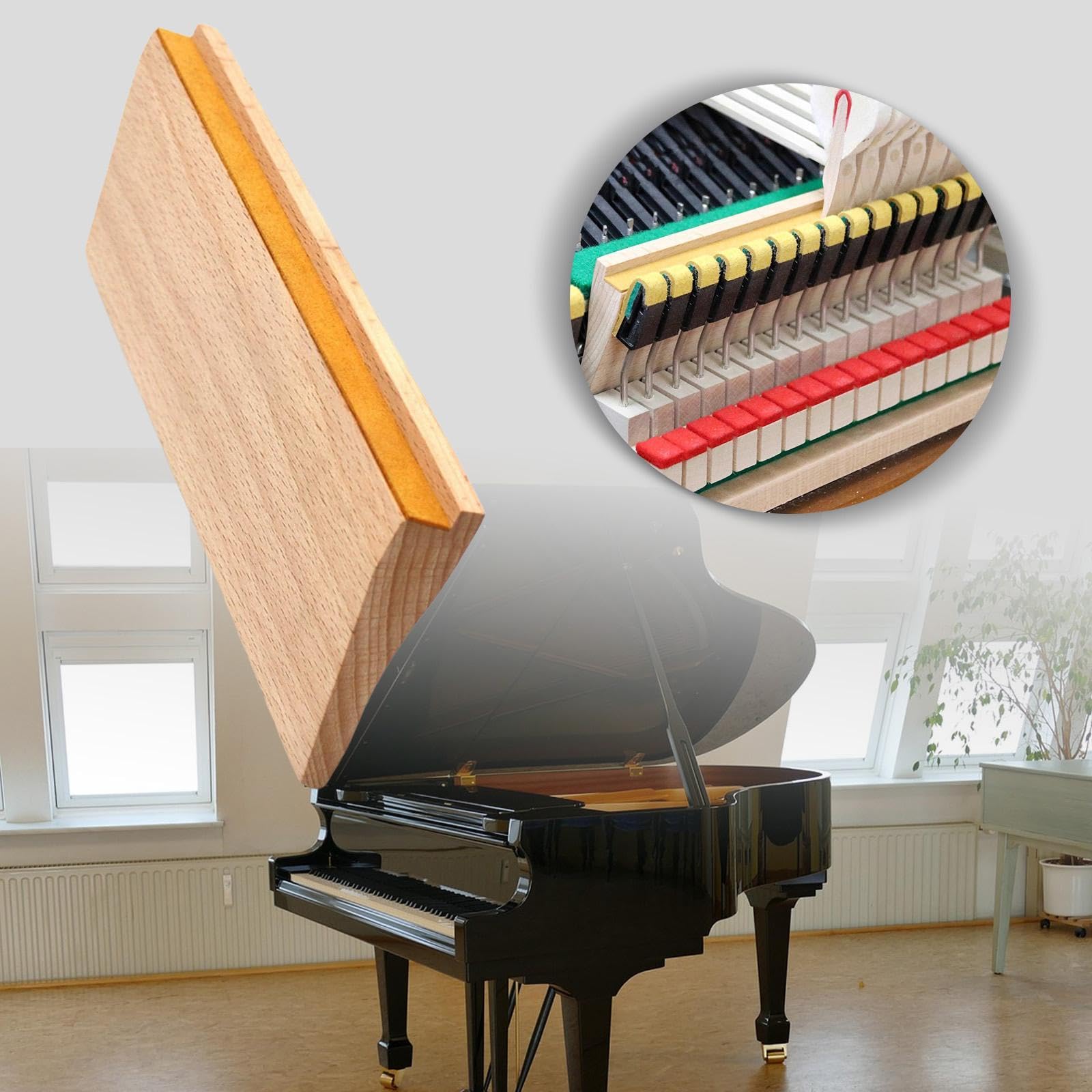 Piano Tuning Board Outil d'ajustement Accessoire d'entretien pour Piano à Queue Structure Robuste en Bois Adapté Aux Techniciens et Amateurs D, Style A