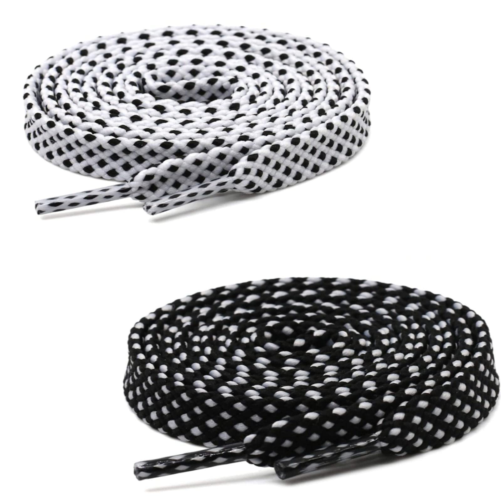 GRAH SANGRAH® (2 Pair (1 Pair Per Single Color) Flat Unisex Shoelaces for GYM, Sport, Running Casual Dots Colorful Twill Shoelaces (120 cm, White Black) (B0C4LGFXN2) Amazon Price History, Amazon Price Tracker