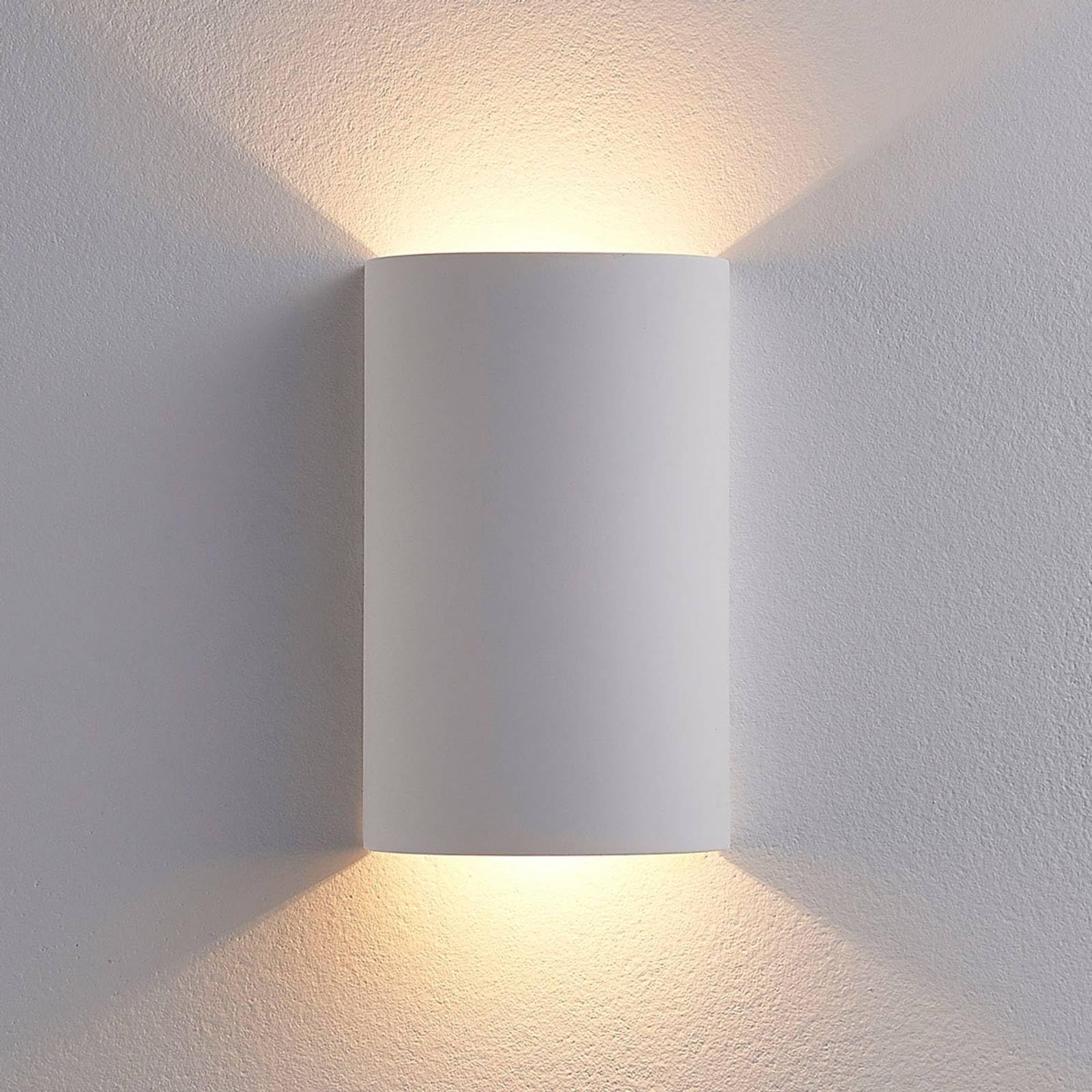 Lindby Bombillas LED aplique de pared interior en blanco, lámpara | iluminación de pared, 2 fuentes de luz, moderno, 3000 k blanco cálido, de yeso, arcilla para sala de estar, salón,