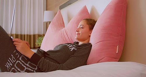 Miniatura 7 de Almohada de respaldo con corona grande, almohada de apoyo para reposo de cama, almohada de cabecera con funda extraíble para leer relajarse usando