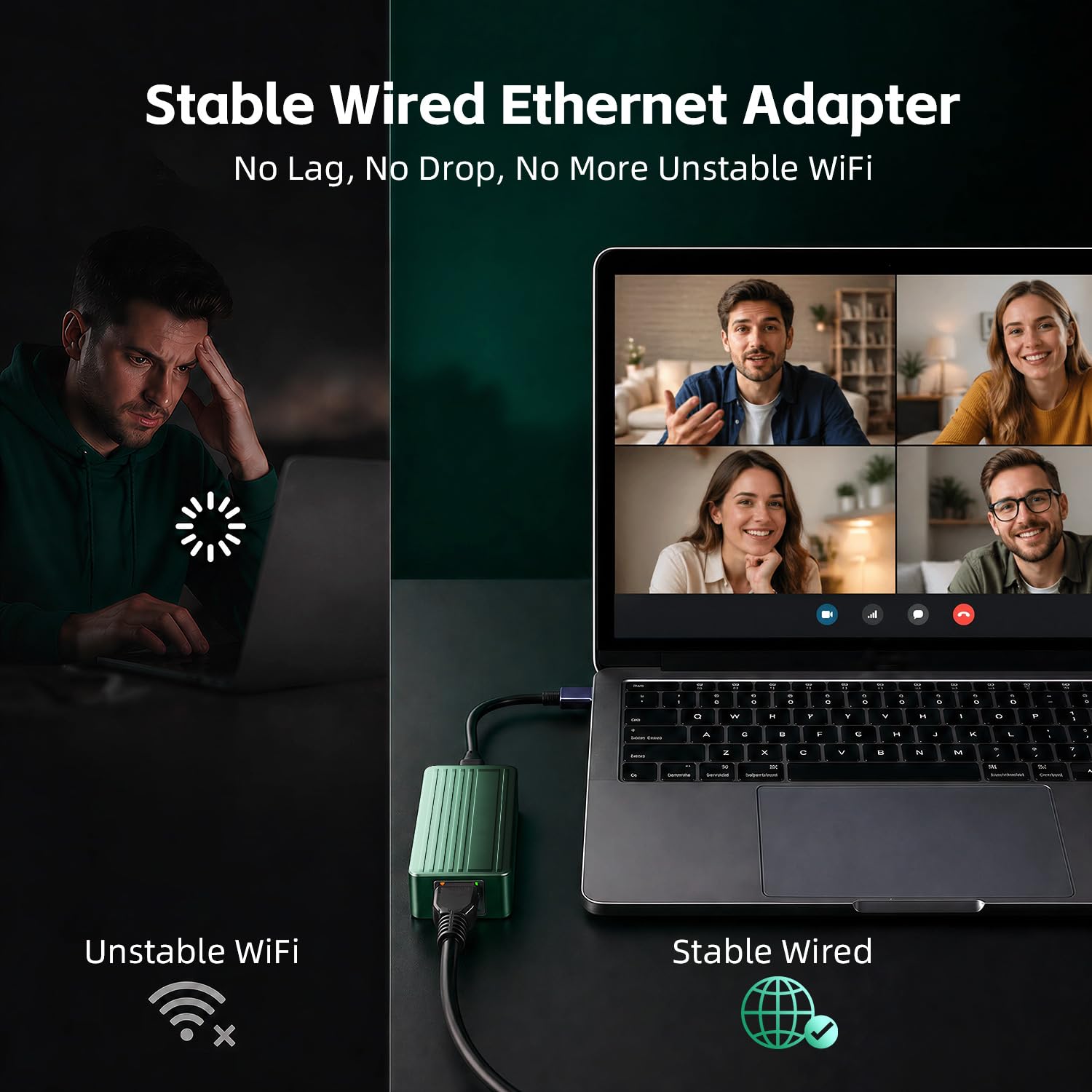 Adaptador USB C a Ethernet de 10 Gbps, USB 3.2 Gen 2x2 Tipo-C a RJ45 10G LAN Dongle de red con chip Realtek RTL8159, compatible con Thunderbolt 3/4 para MacBook, Windows 11, NAS, PC