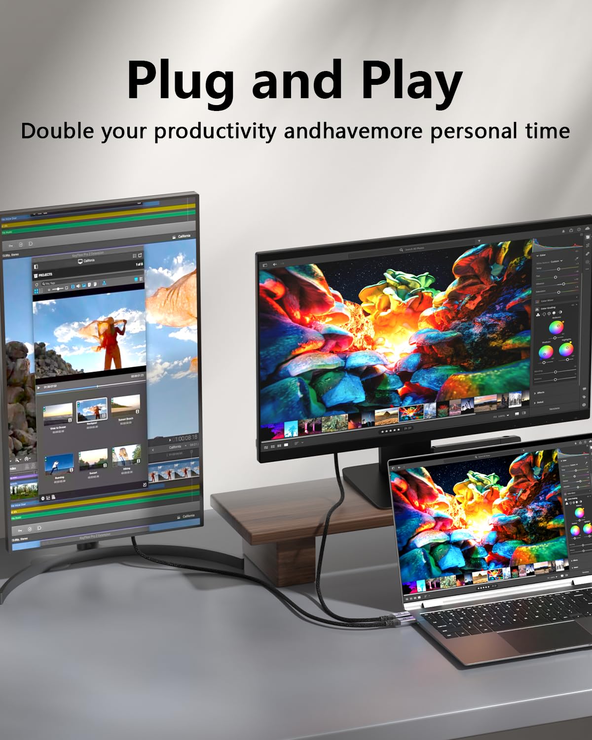 lungo Cavo USB C USB C 10m, Cavi Dati USB Type C da 5Gbps, uscita video USBC 4K, Cavo Type-C 60W Ricarica Rapida Cavo Type C per Thunderbolt 3,SSD, hub