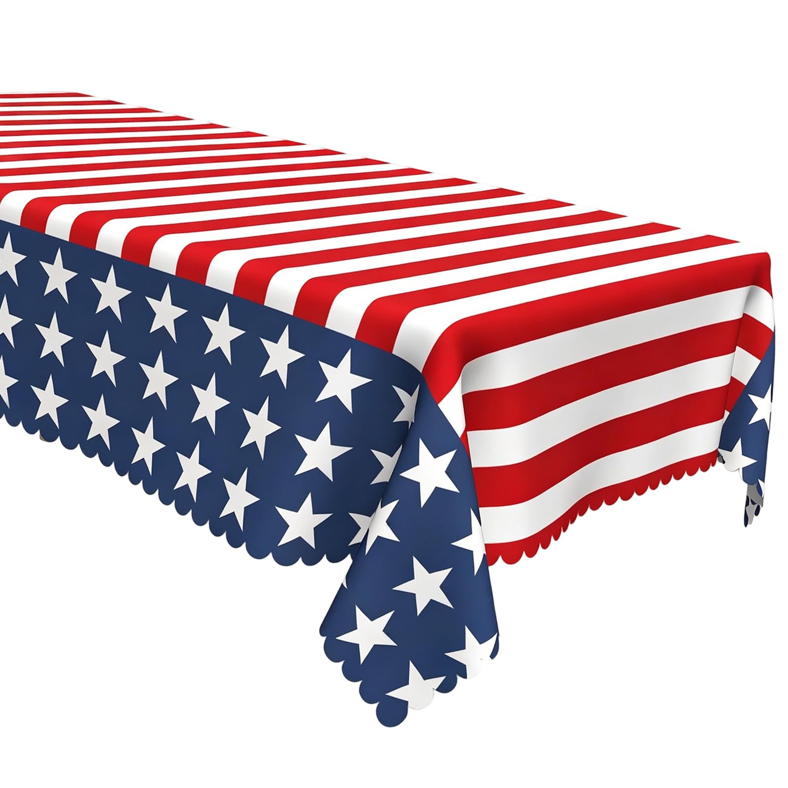 Tsophreniq America Flag Tablecloth Star and Stripes Printed Rectangular Table Cover for Dining Tables and Special Event Decoration Patriotics Table Cover
