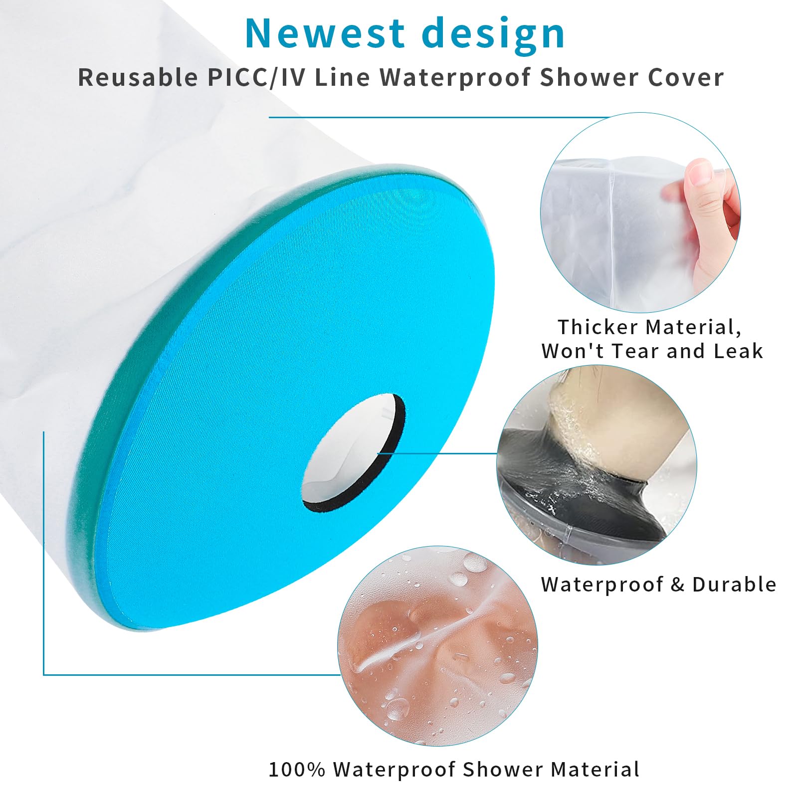 SUPERNIGHT Funda impermeable para ducha, protector de codo para adolescentes para nadar y bañarse, funda de vendaje impermeable reutilizable para heridas de brazo y mano de niños, evita infecciones