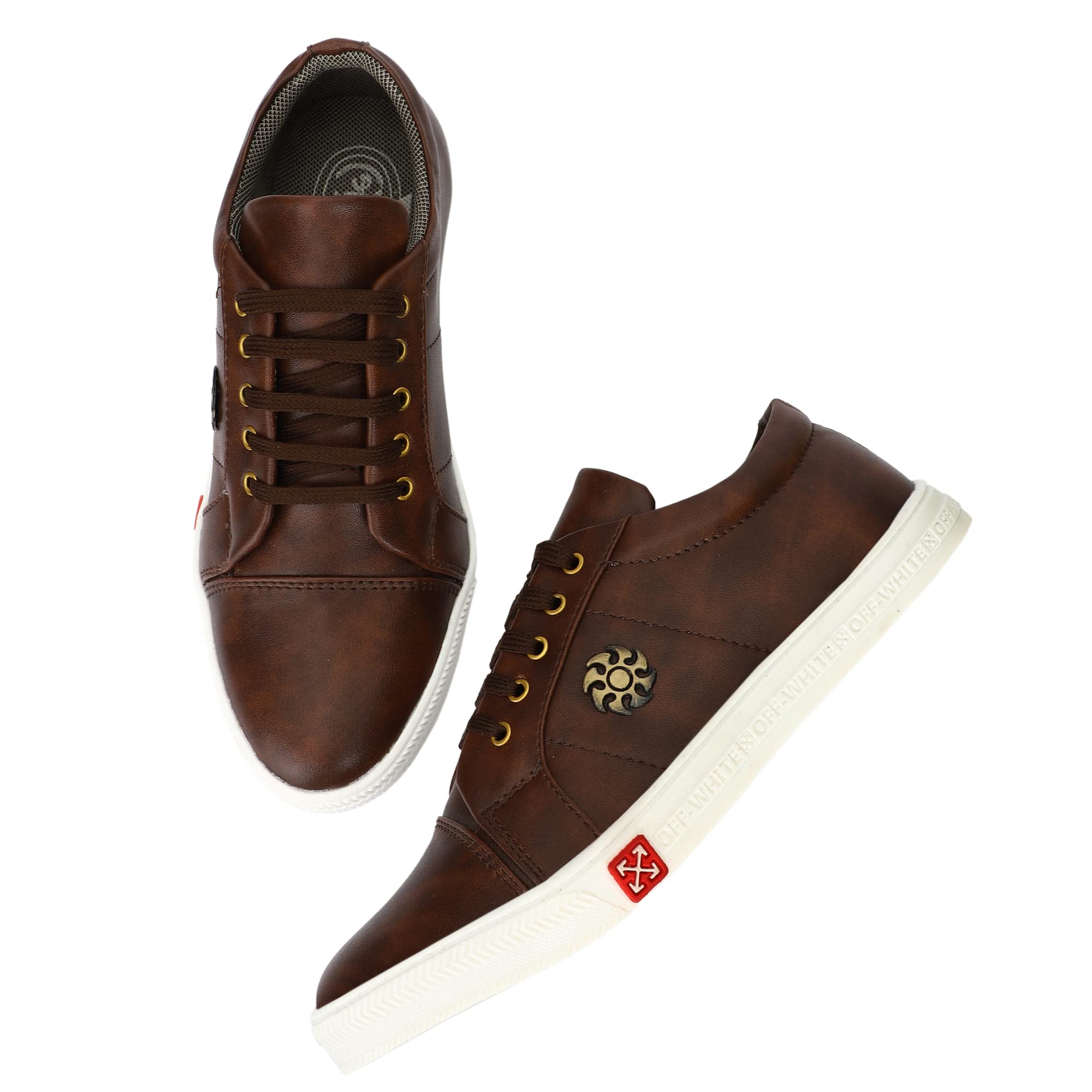 LE GREEM Mens Brown Synthetic Lace-Ups Sneakers 8 (B0B4W6TFJH) Amazon Price History, Amazon Price Tracker